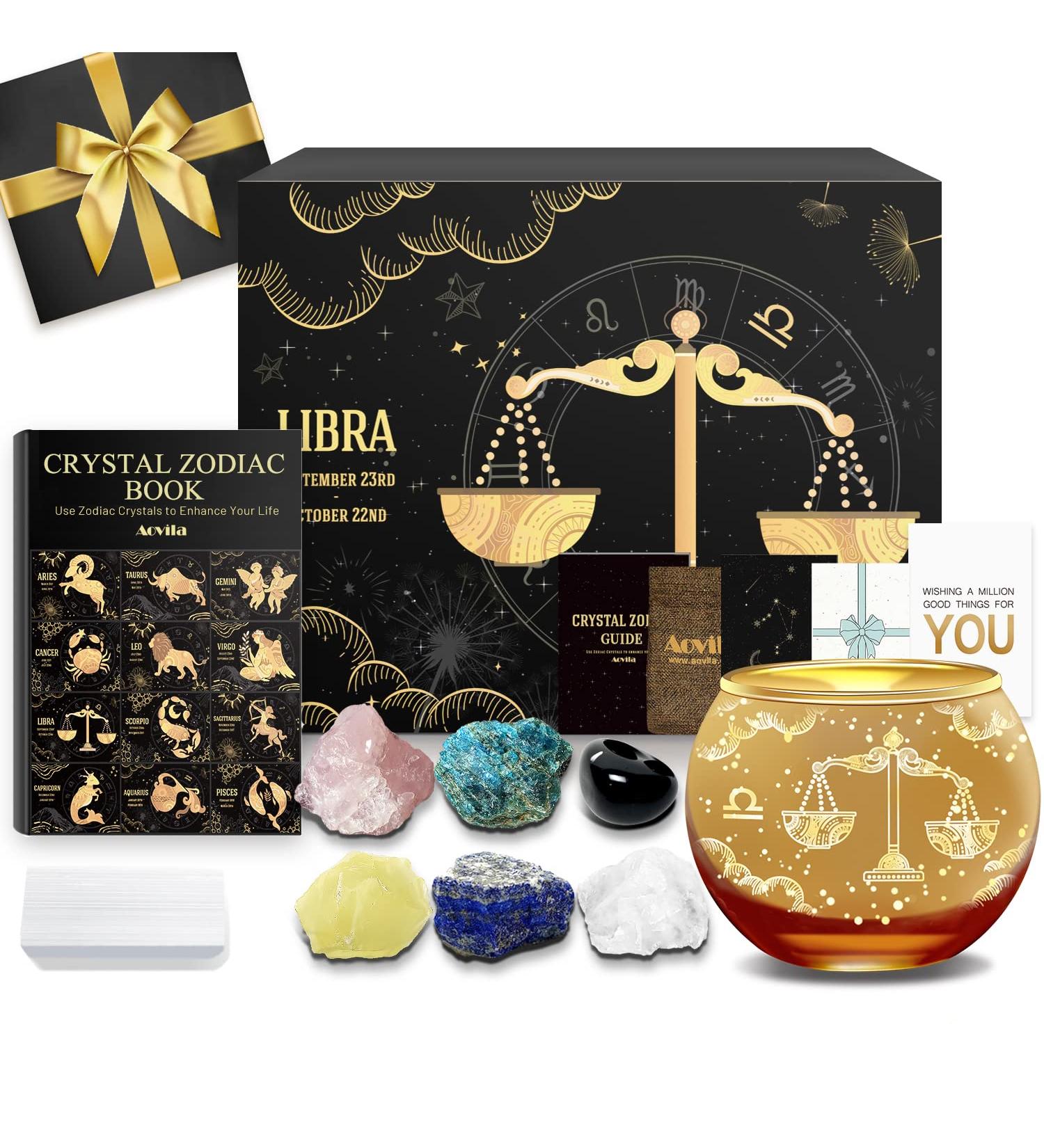 Libra Tealight Holder & Candlestick Gift Box Set - Aovila Astrology Gifts for Women Perfect Birthday Presents for Moms & Friends - Buy Online on SooperMarket.com