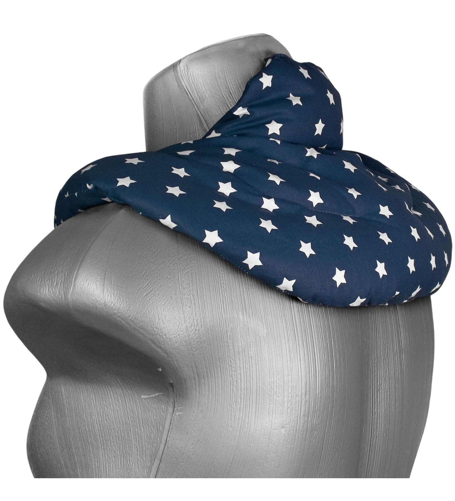 Cozy Neck Pillow with Stand-Up Collar - Stars Blue Linseed Heat Pad for Ultimate Comfort - Buy Online on SooperMarket.com
