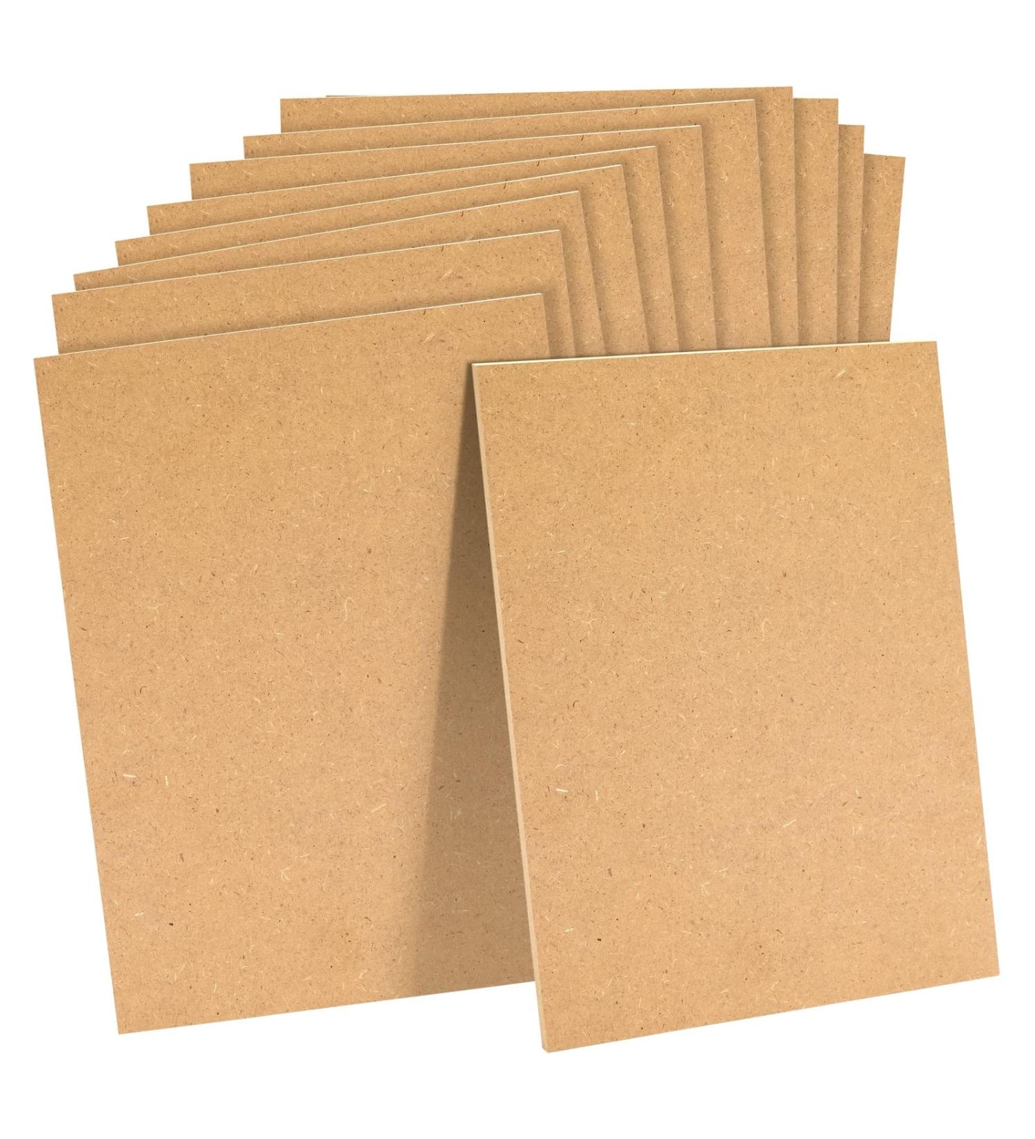 0.25 Thick MDF Chipboard Sheets for Painting, Arts and Crafts - 9x12 inches, 12 Pack - Buy Online on SooperMarket.com