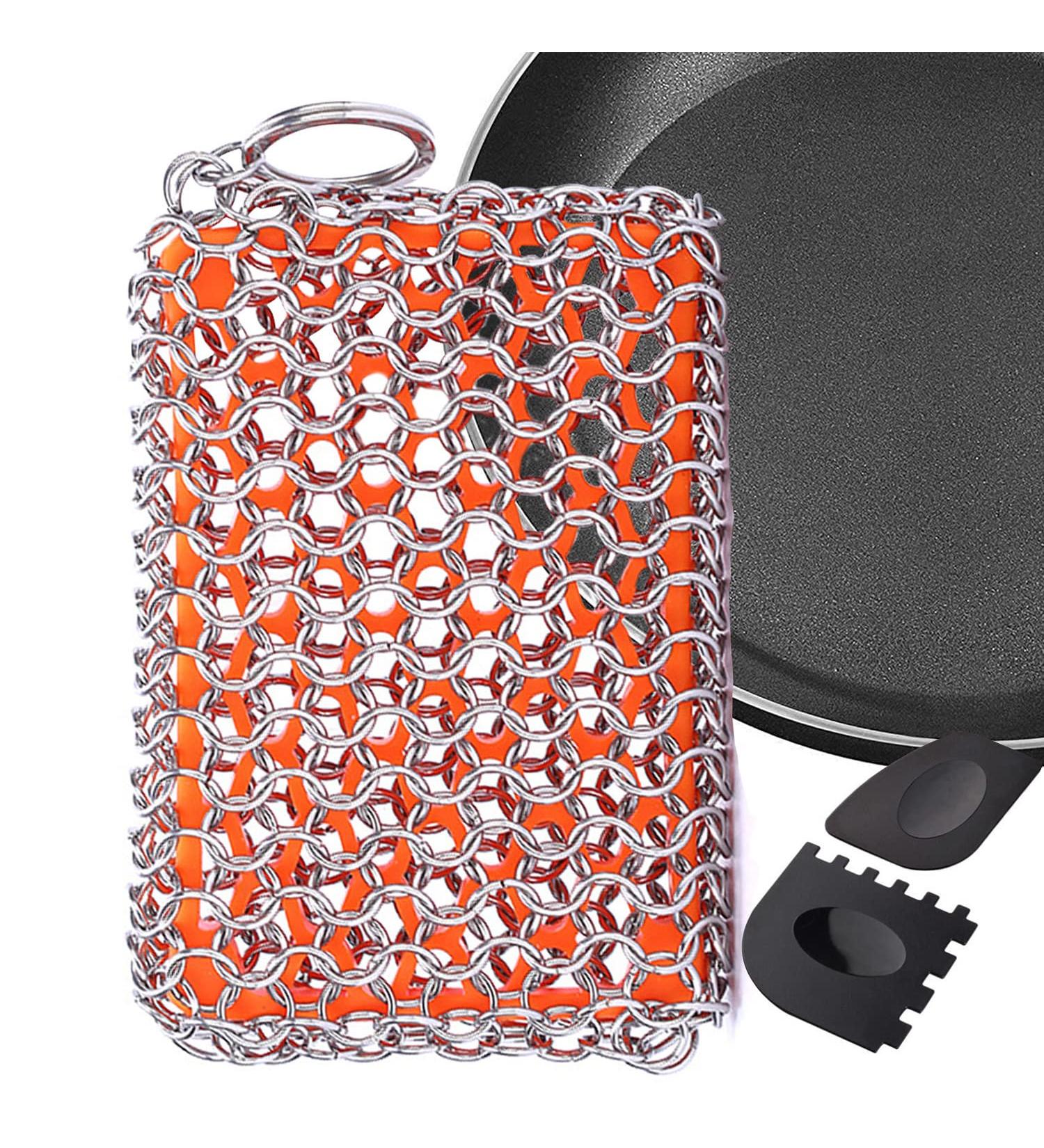 Leapbeast Cast Iron Cleaner - Ultimate Dutch Oven & Grill Pan Accessories | 11x7 cm Plastic Grill Scrap & Ring Cleaner - Buy Online on SooperMarket.com