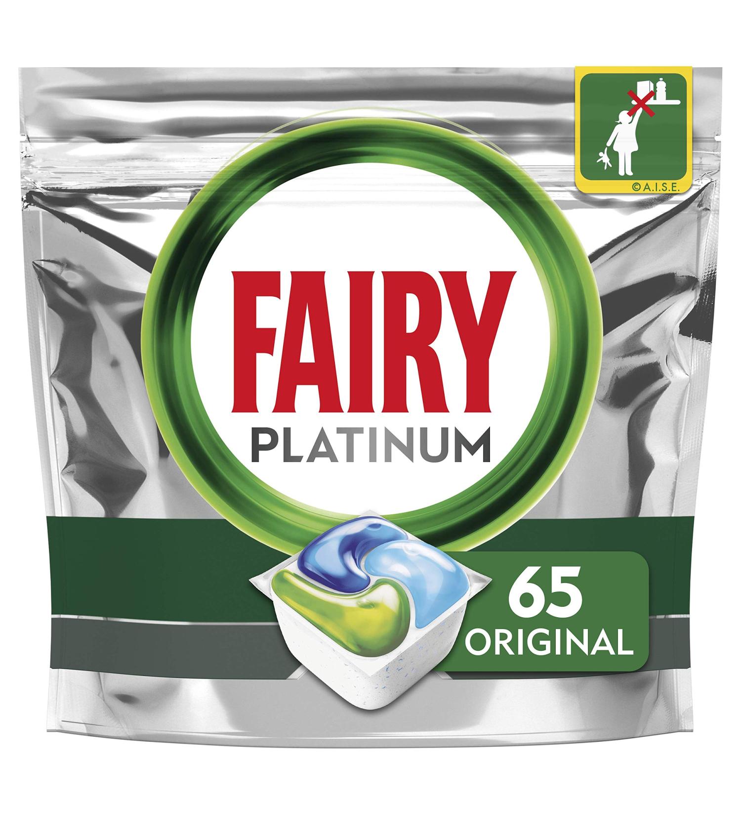 Fairy Platinum All-In-One Dishwasher Tablets Bulk Original 65 Count - Fresh Scent - Pack of 1 - Buy Online on SooperMarket.com