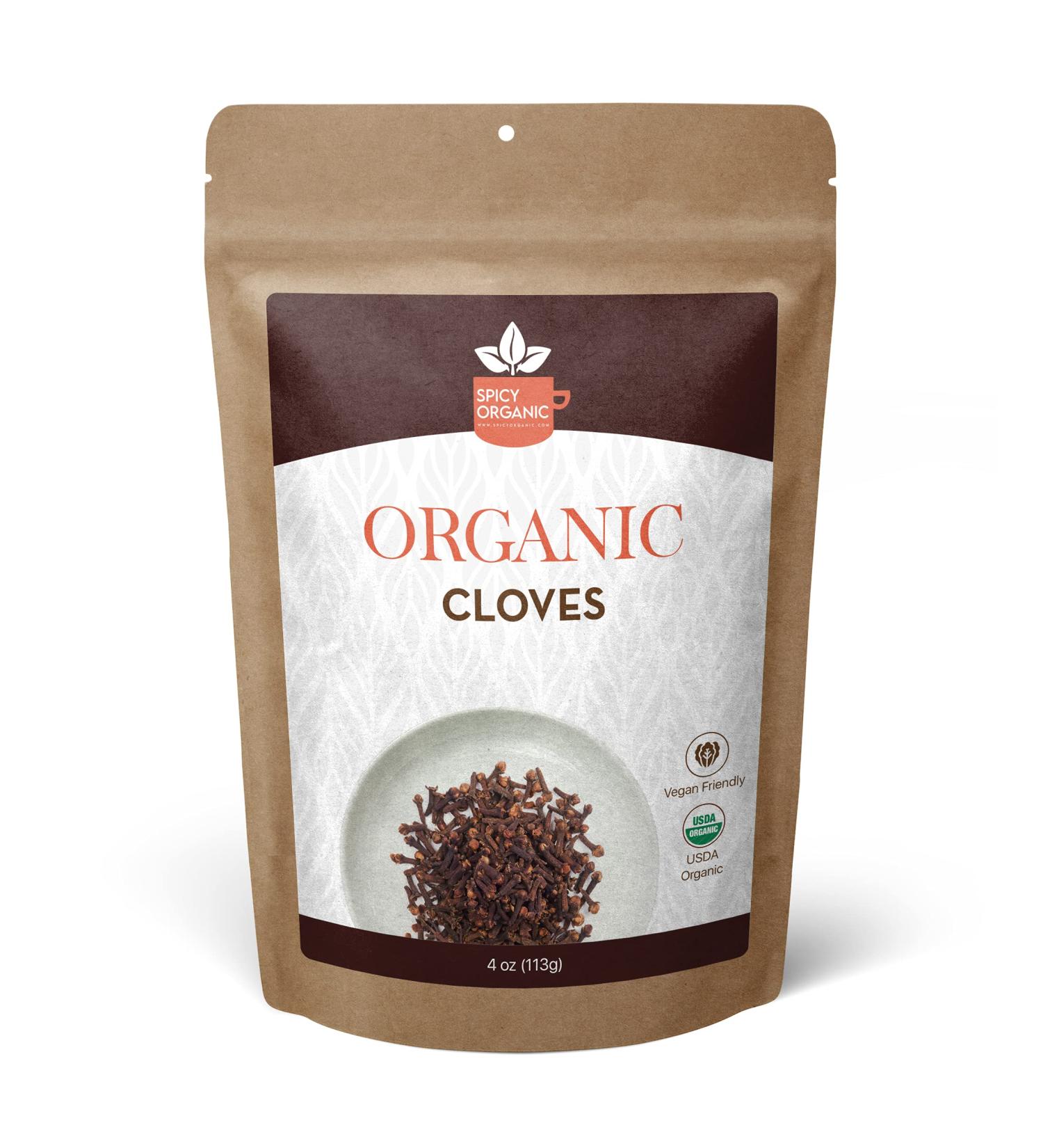 Organic Cloves Whole - 100% Pure USDA Organic - Non-GMO - Keto Friendly - Non-Irradiated - 4 oz - Buy Online on SooperMarket.com