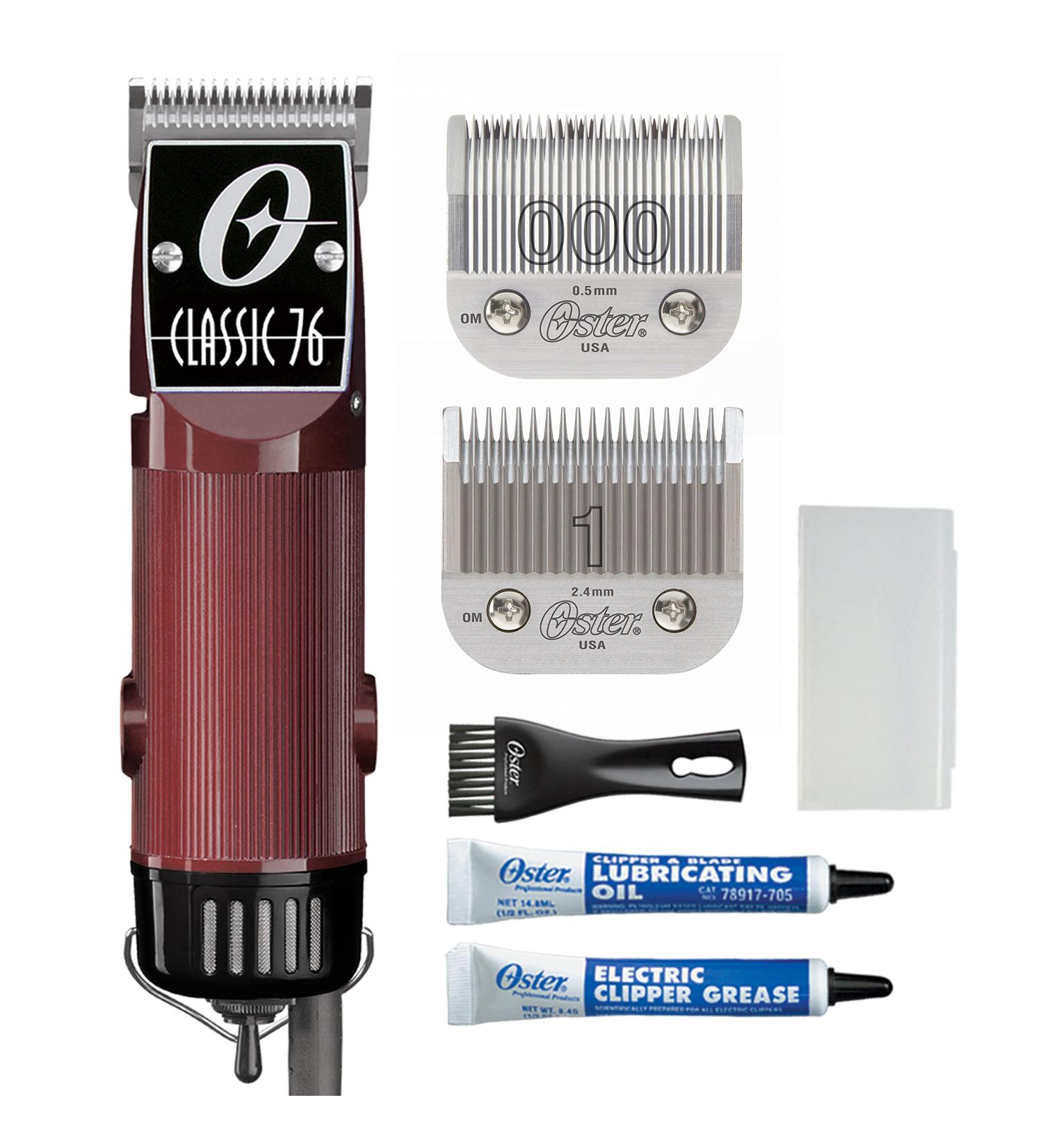 Oster Classic 76 Hair Clippers for Barbers | Burgundy Corded Clipper with Detachable Blade - Buy Online on SooperMarket.com