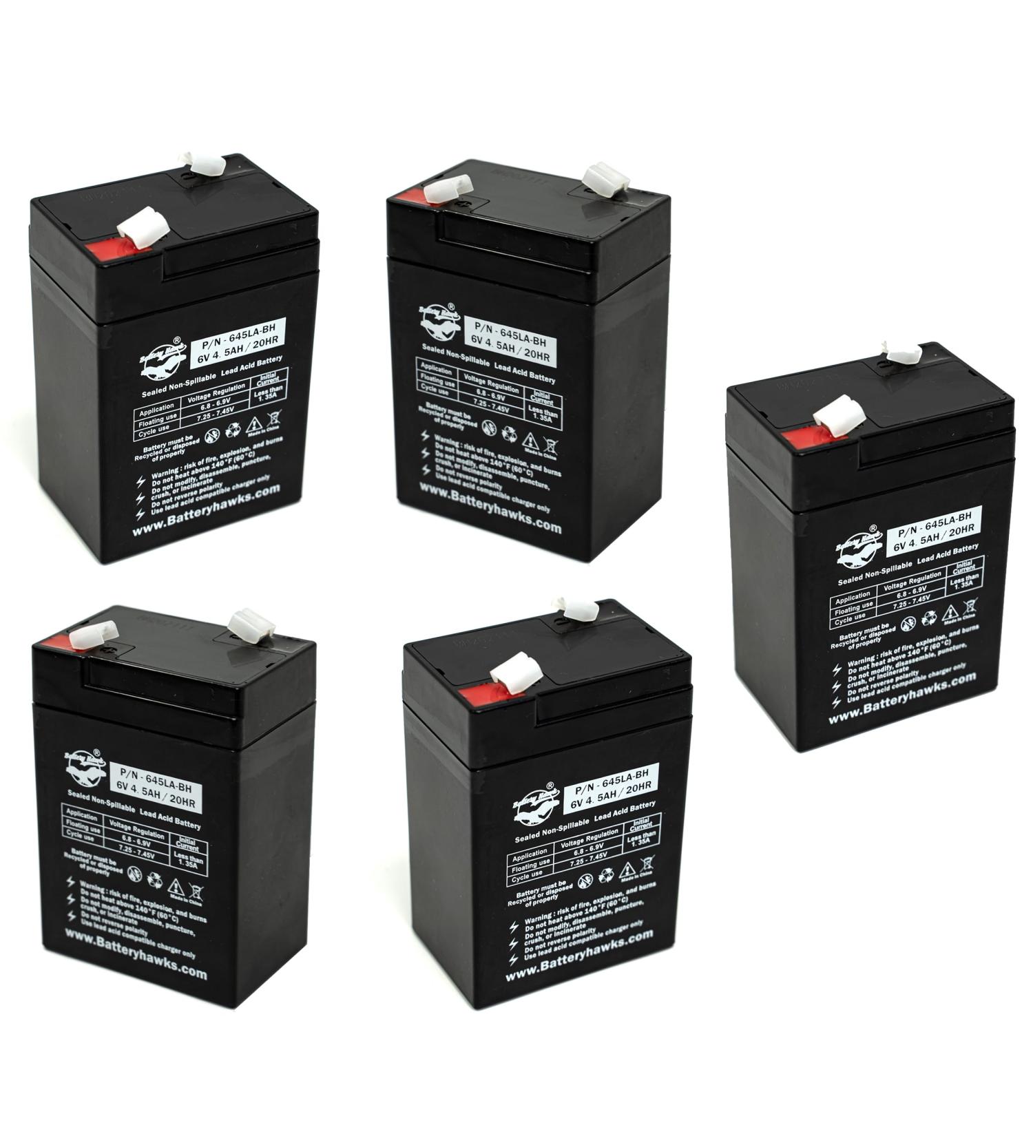 Buy ELB-0604 6V 4.5AH SLA Batteries - 5 Pack for Exit Sign Emergency Lights | International Shipping Available - Buy Online on SooperMarket.com