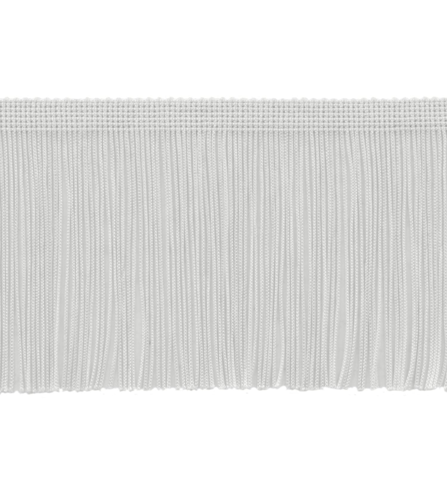 4" (10cm) Long Solid Chainette Fringe Trim (Style# CF04) Pure White #A1 (Bright White) 11 Yard Value Pack (10m/33 ft) 11 Yards (33 ft|10m) Pure White #A1 (Bright White)
