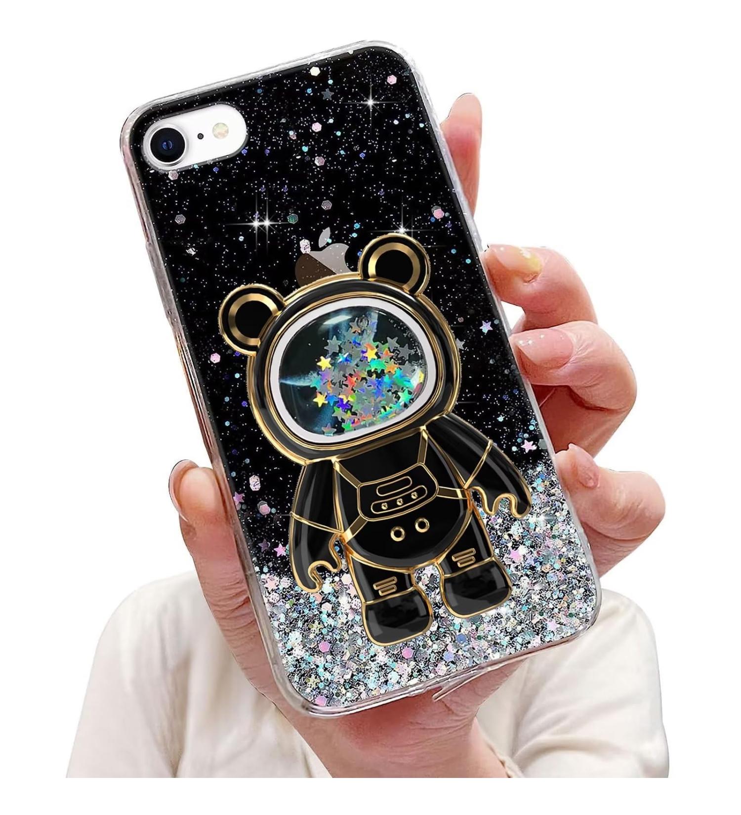Buy Tivenfezk Nadoli Glitter Astronaut Case for iPhone 7/8/SE 2020/2022 - Soft Silicone Hidden Stand Cute Bear Design International Shipping Available! - Buy Online on SooperMarket.com
