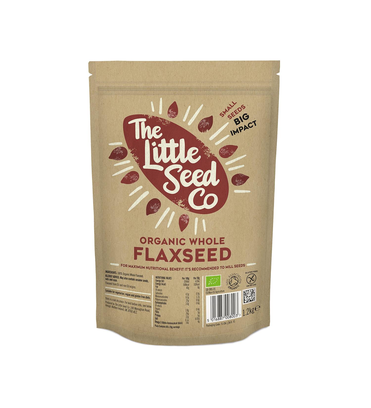 The Little Seed Co Organic Whole Flaxseed - 1.2kg - Buy Online on SooperMarket.com