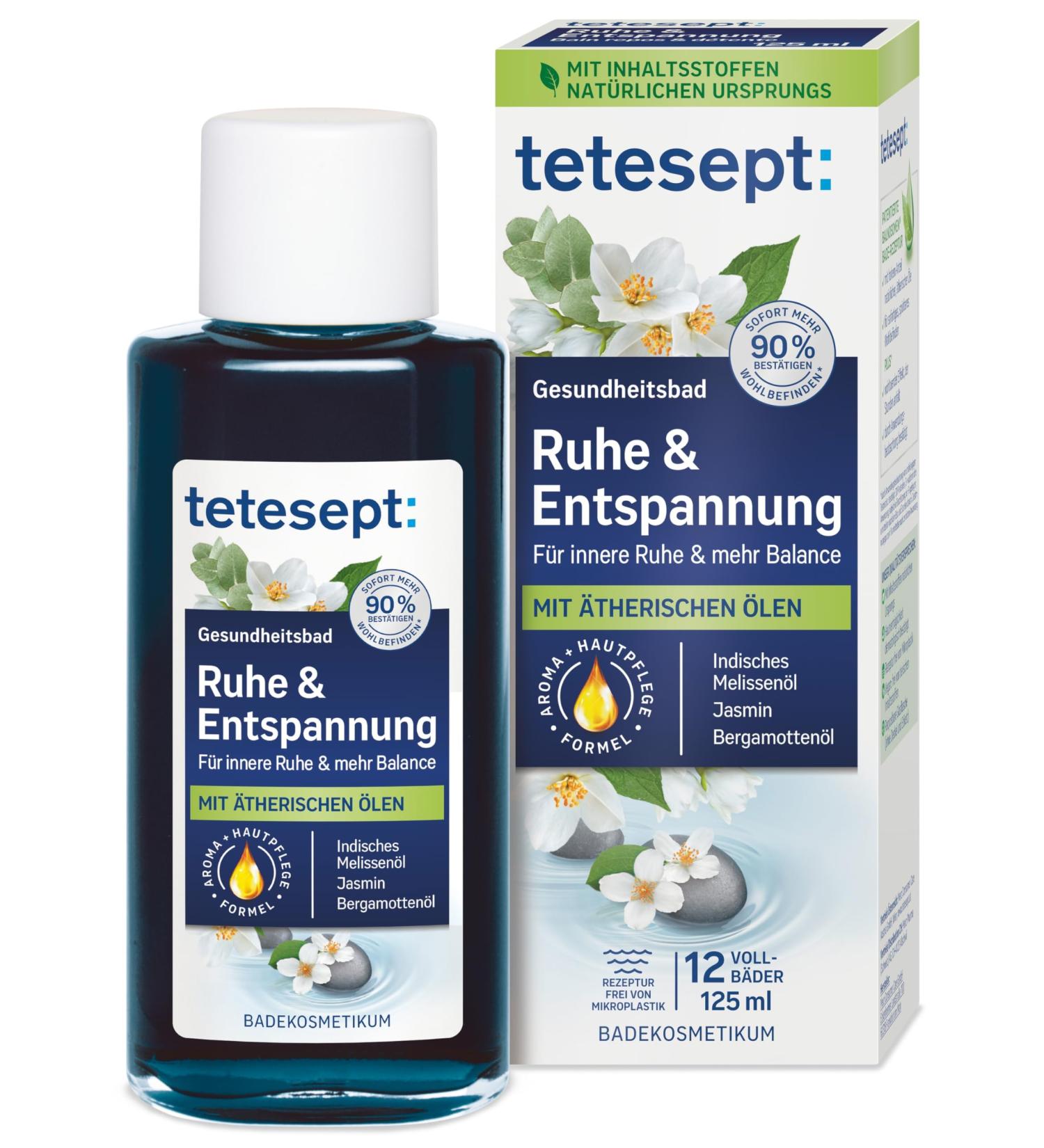 Tetesept Rest & Relaxation Bath - 5 Essential Oils for Inner Peace | Health Bath & Skin Care Additive - 125 ml - Buy Online on SooperMarket.com