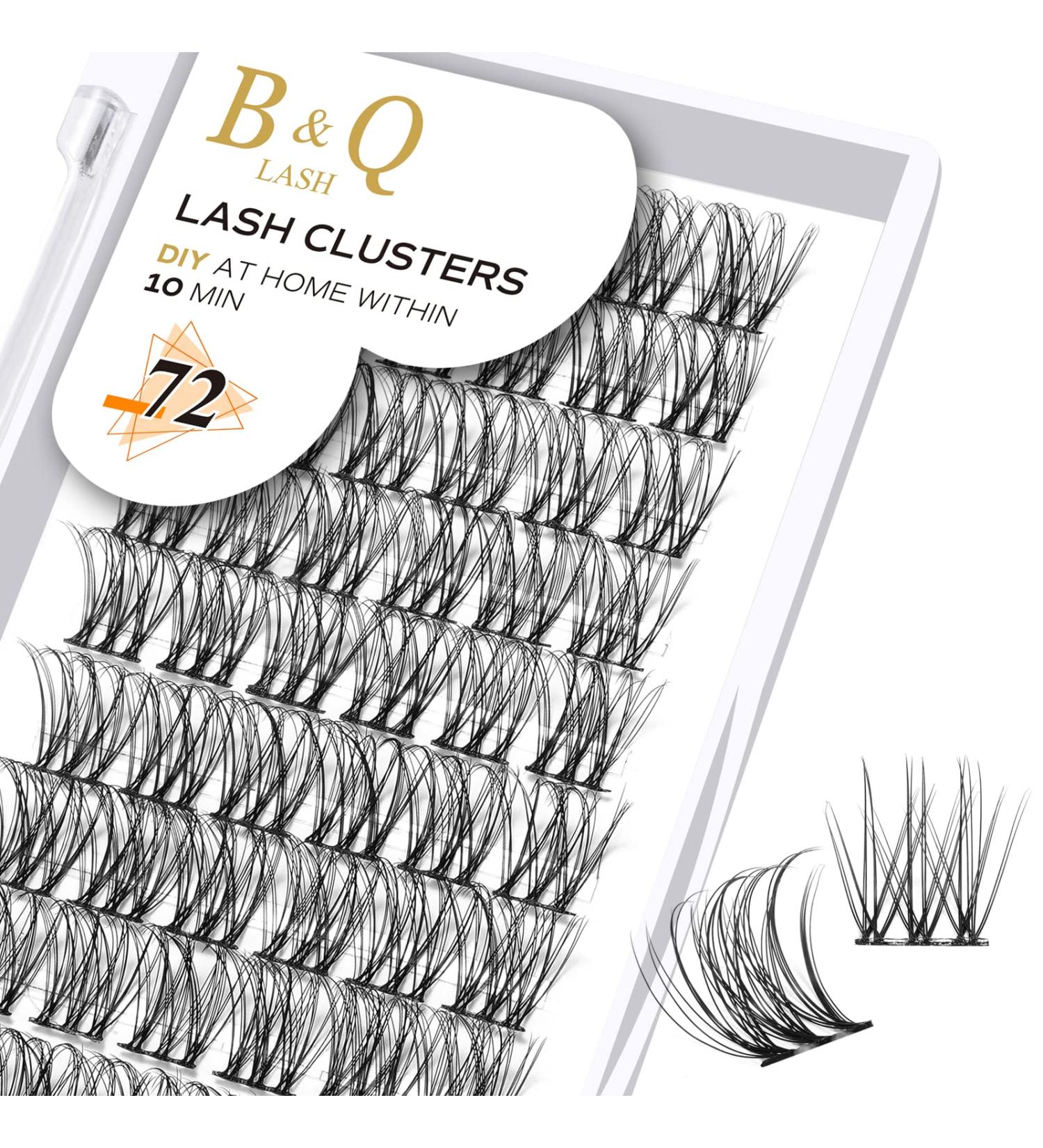 72 D Curl Natural Eyelash Clusters | DIY Soft Fluffy Lash Extensions | B&Q Cluster Lashes (D-10 mm B 49) - UK-FD-B49-D-10 - Buy Online on SooperMarket.com