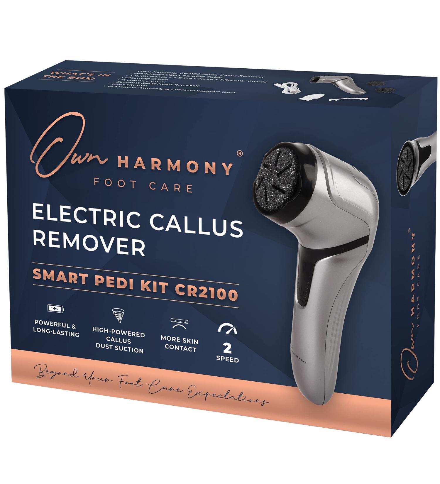 Own Harmony Electric Foot Callus Remover with Vacuum - Professional Pedicure Tools Kit for Powerful Pedi Care - CR2100 Quantum Silver - Buy Online on SooperMarket.com
