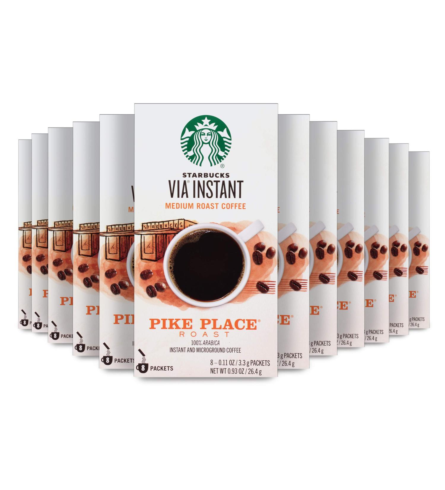 Starbucks VIA Instant Coffee Pike Place Roast 8-Pack x 12 - 100% Arabica - Buy Online on SooperMarket.com