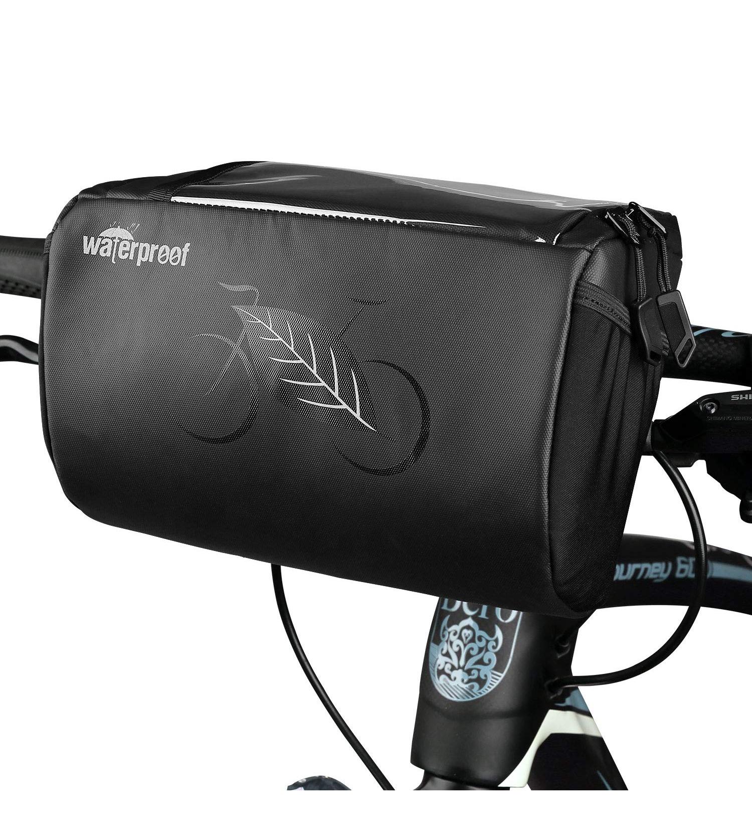 WOTOW 3L Bike Handlebar Bag with Phone Holder - Waterproof Front Basket Pack for Outdoor Cycling - Buy Online on SooperMarket.com