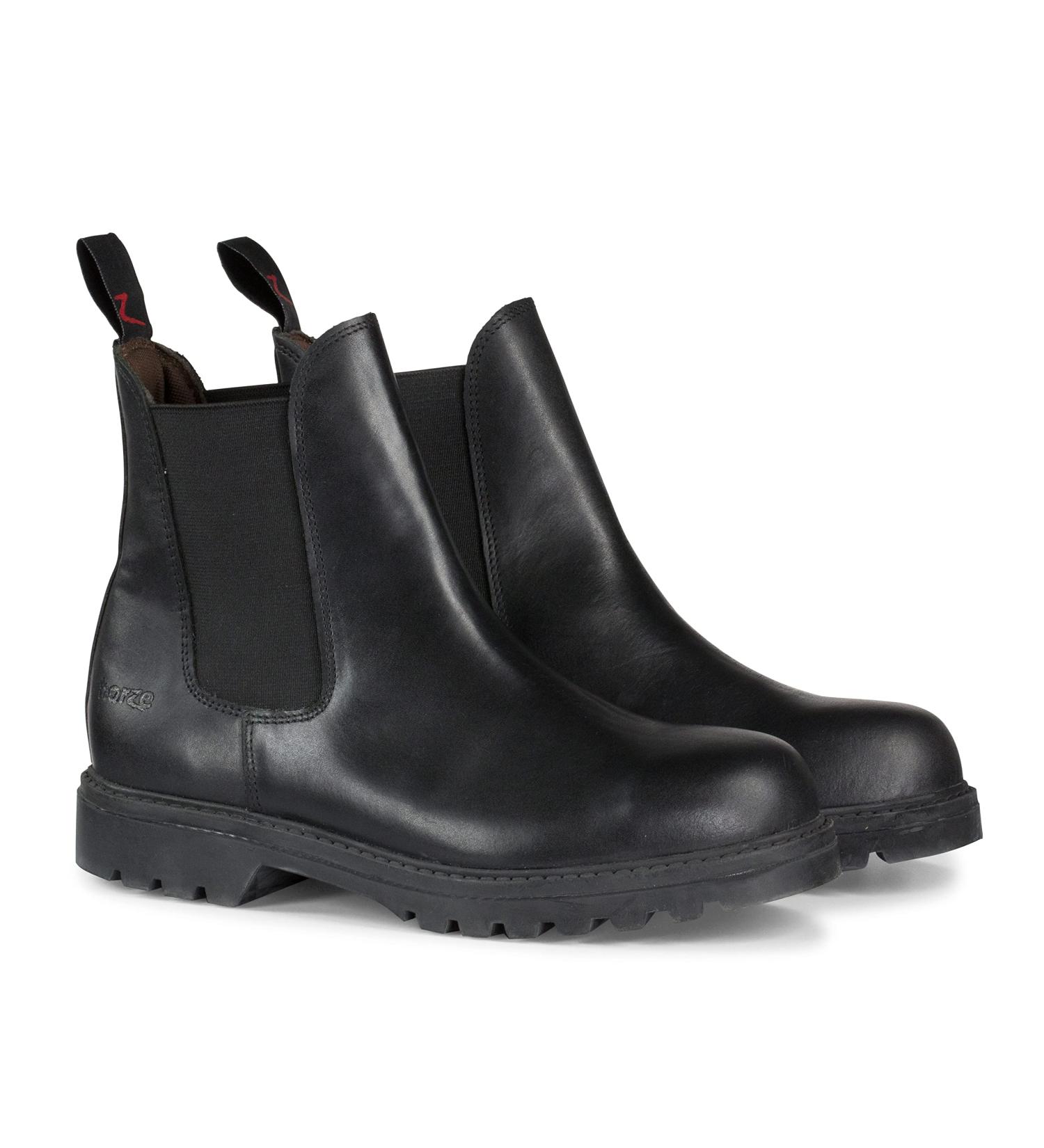 HORZE Safety Work Paddock Boots Black 7.5 (Size 38) - Premium Safety Footwear for Equestrian Professionals - Buy Online on SooperMarket.com