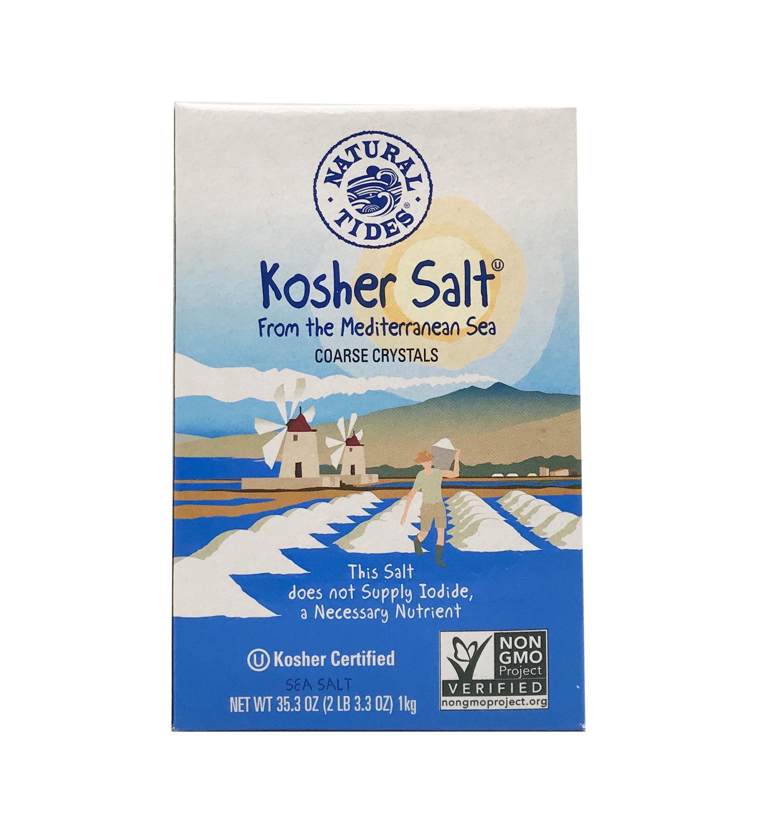 Natural Tides Mediterranean Kosher Salt Coarse Crystals 2.2lb - Premium Quality - Buy Online on SooperMarket.com