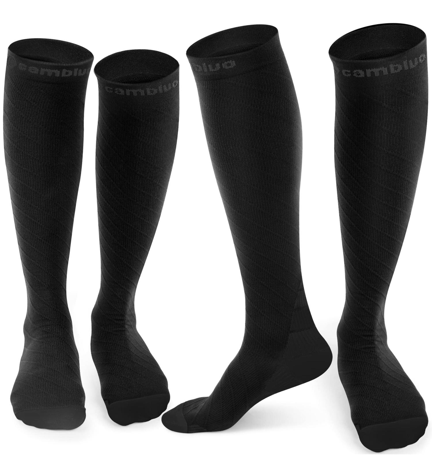 Optimized Cambivo Compression Stockings for Men & Women - 2 Pairs of Support Socks for Running Travel & Sports - Size S-M Black - Buy Online on SooperMarket.com
