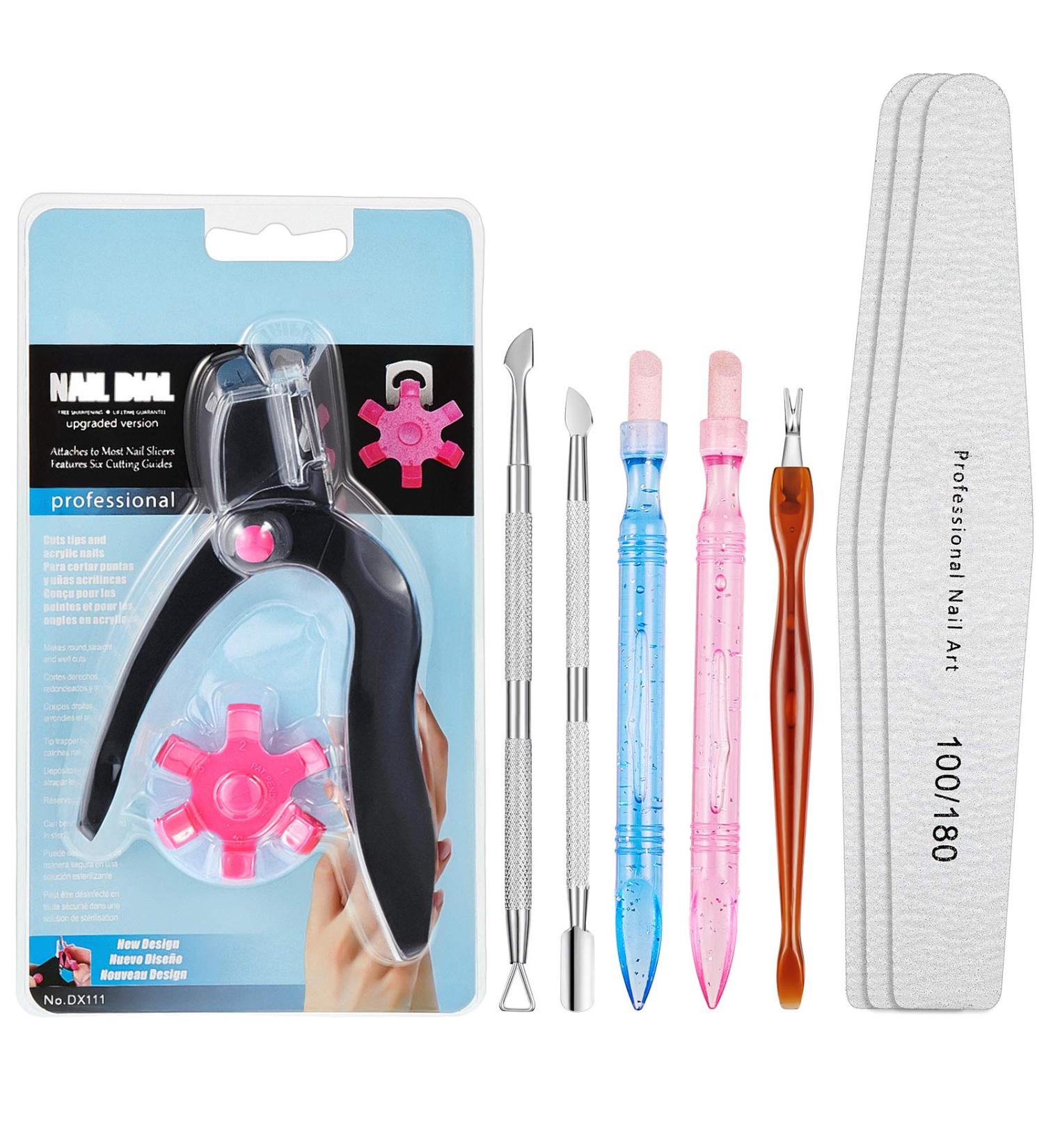 9-Piece Nail Art Tools Set: Acrylic Nail Clipper, 3 Cuticle Pushers, 2 Nail Carving Pens, 3 Nail Buffering Files - Black Stainless Steel Manicure Kit - Buy Online on SooperMarket.com
