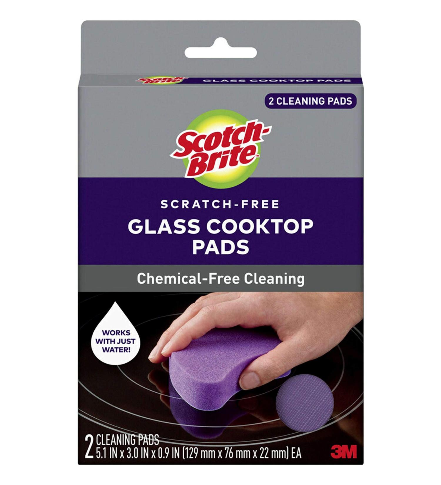 Scotch-Brite Cooktop Glass Stovetop Cleaning Pads - 4 Count, Multi-Color - Tackle Burnt-On Messes Efficiently - Buy Online on SooperMarket.com