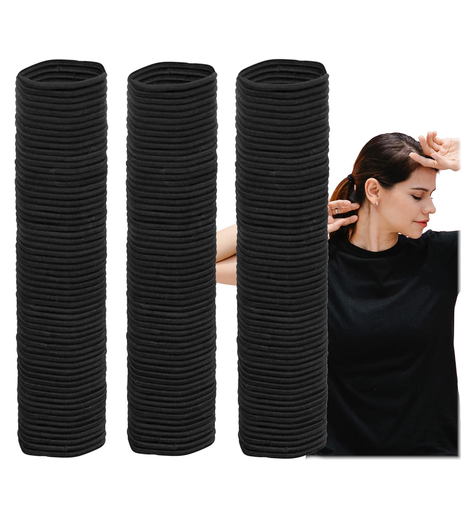 Iconikal Simple Pampering Non-Metal Elastic Hair Ties Bulk Pack - Black 180-Count | 4mm Thick - Buy Online on SooperMarket.com