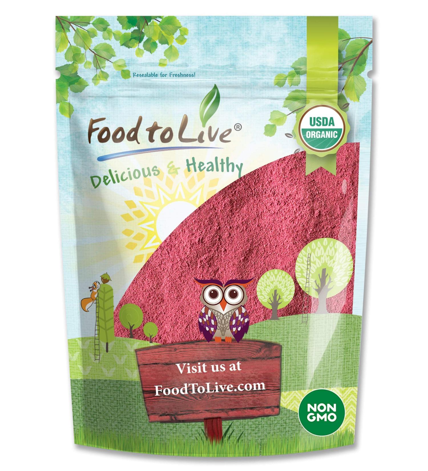 Organic Raspberry Powder 1lb - Non-GMO Vegan Superfood with Essential Nutrients - Ideal for Juices & Smoothies - Includes Maltodextrin - 1lb Pack - Buy Online on SooperMarket.com
