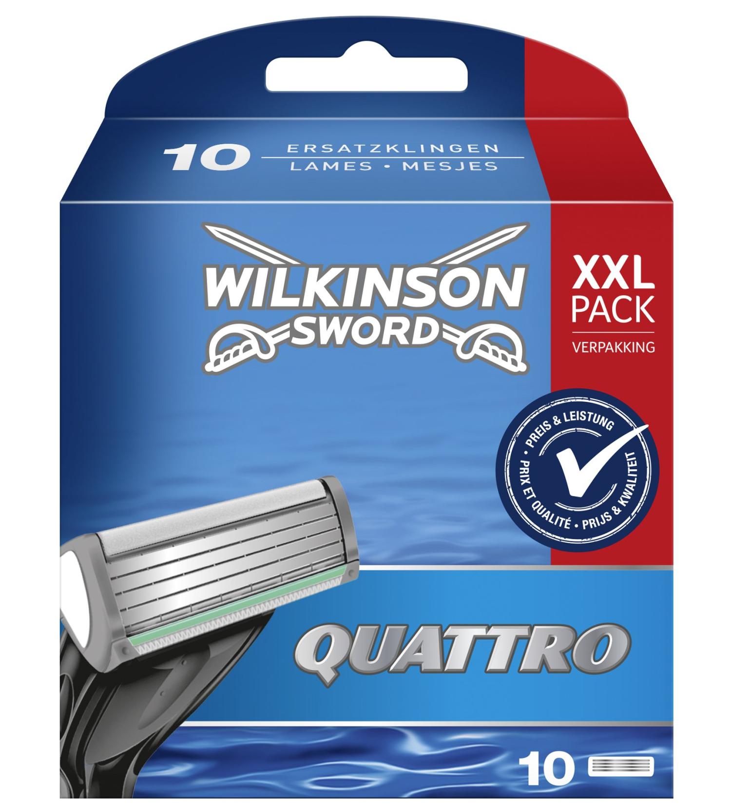 Buy Wilkinson Sword Quattro Razor Blades for Men - 10 Pack | International Shipping Available - Buy Online on SooperMarket.com