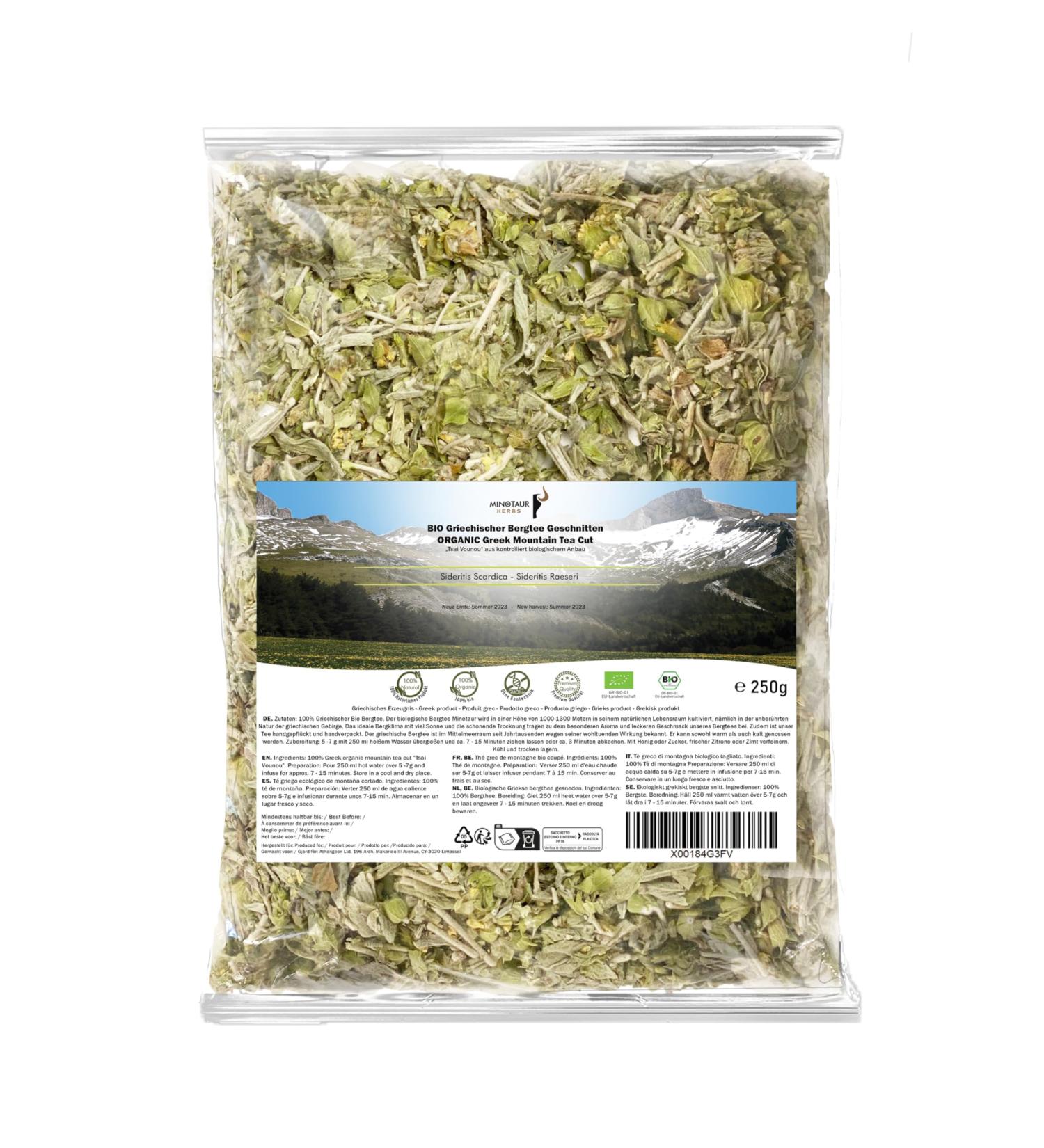 Organic Greek Mountain Tea | Minotaur Herbs | Premium Quality 250g | International Shipping - Buy Online on SooperMarket.com