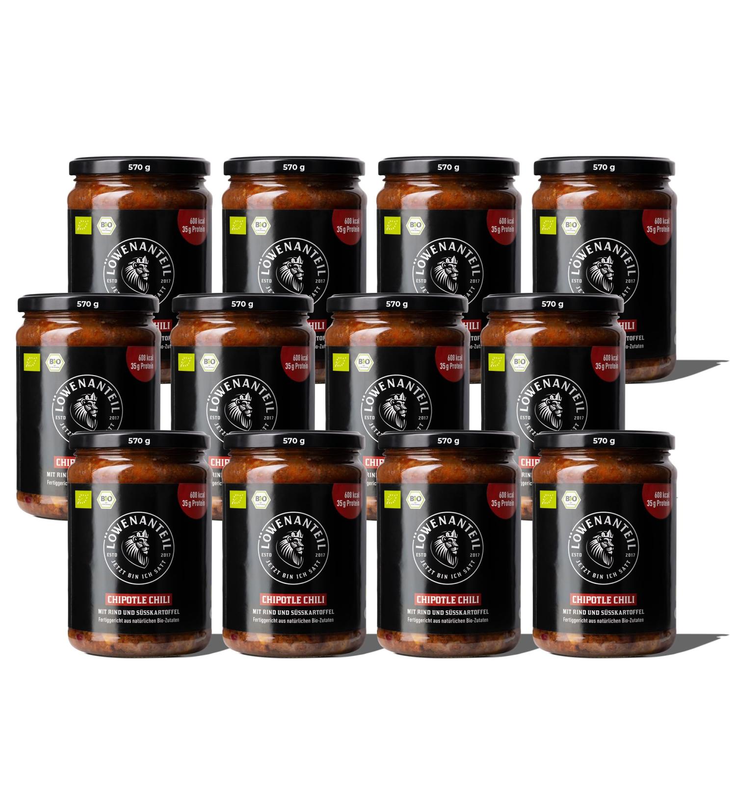 Shop Lion Content Chipotle Chili Stew - Gluten-Free Sugar-Free High Protein Beef & Sweet Potato - 570g Glass Jar - Healthy Ready-Made Meal - Buy Online on SooperMarket.com