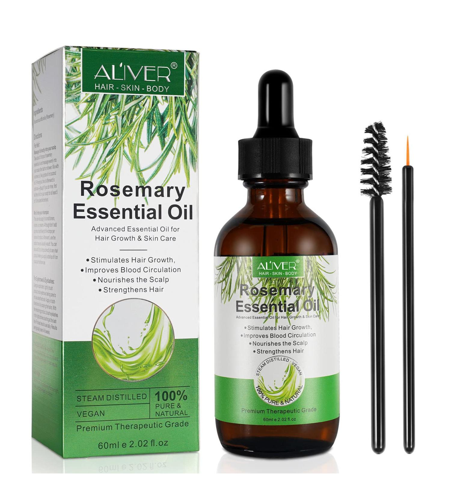 Rosemary Oil for Hair Growth & Loss Regrowth Treatment - 2.02 oz | Strengthens, Nourishes Scalp, Improves Circulation - Men & Women - Buy Online on SooperMarket.com