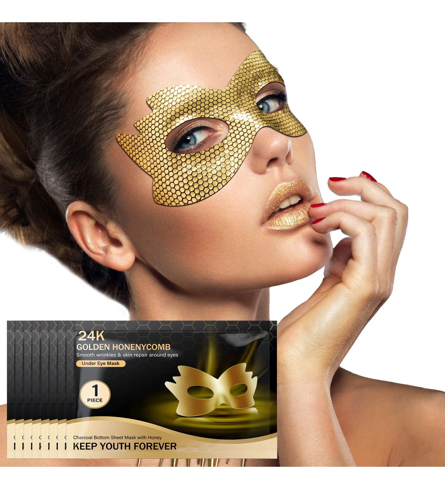 24k Gold Eye Masks - Dark Circles & Puffiness Treatment - 8 PCS Honeycomb Under Eye Patches - Reduce Wrinkles & Puffy Eyes - Eye Care Gift for All Ages - Buy Online on SooperMarket.com