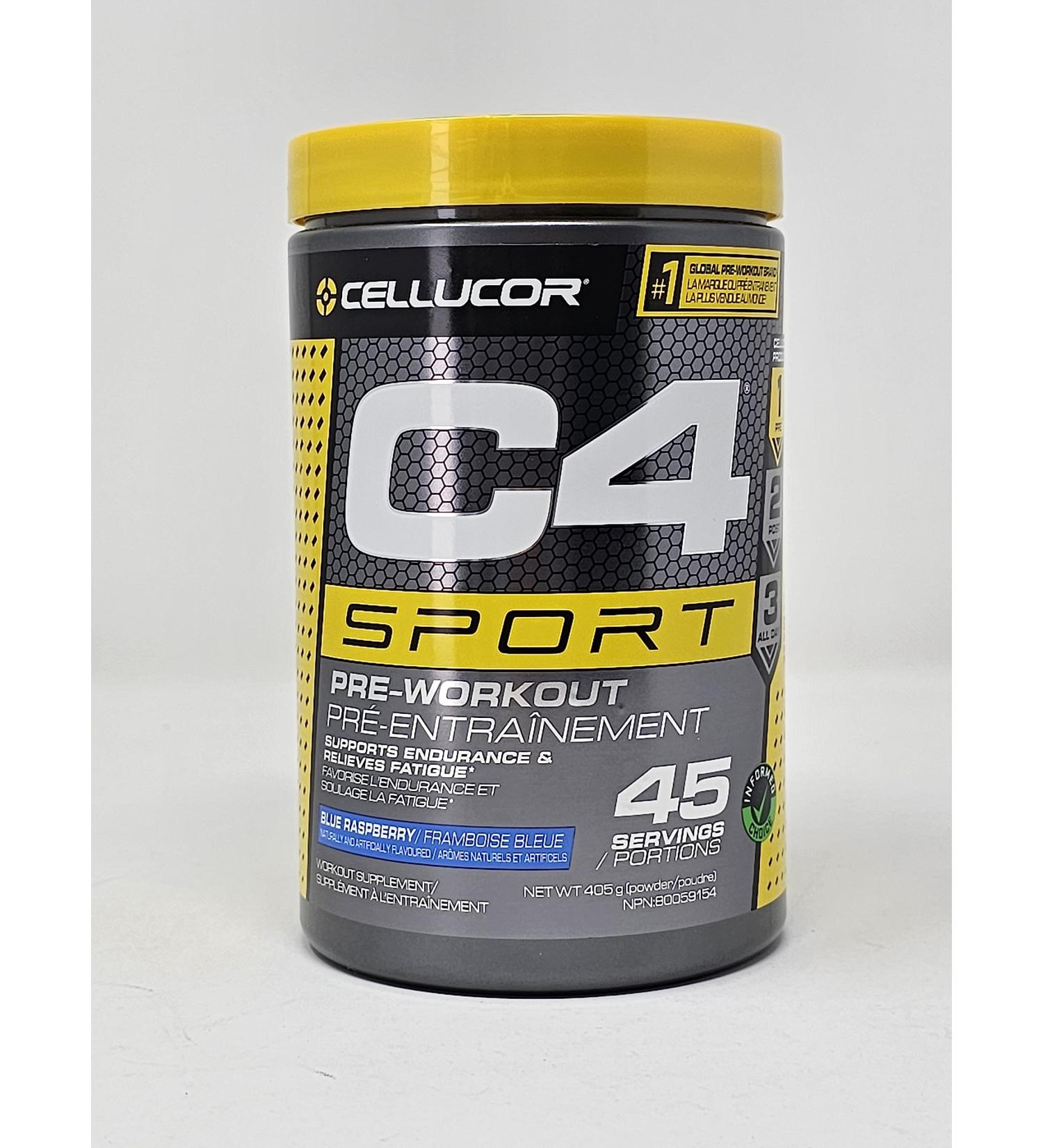 Cellucor C4 Sport Pre Workout Supplement - Blue Raspberry Supports Endurance & Relieves Fatigue - 45 Servings - Buy Online on SooperMarket.com