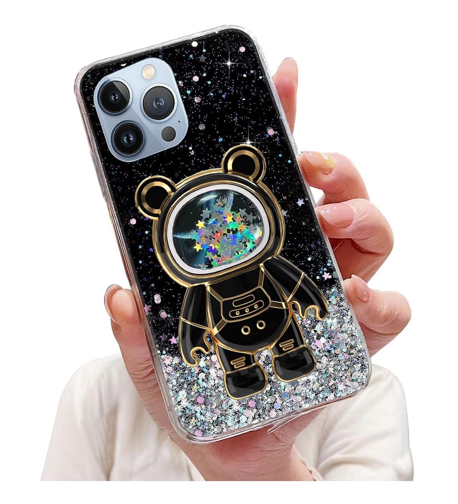 Tivenfezk Nadoli iPhone 14 Pro Astronaut Stand Case - Glitter Soft Silicone Bling - International Shipping Available - Buy Online on SooperMarket.com