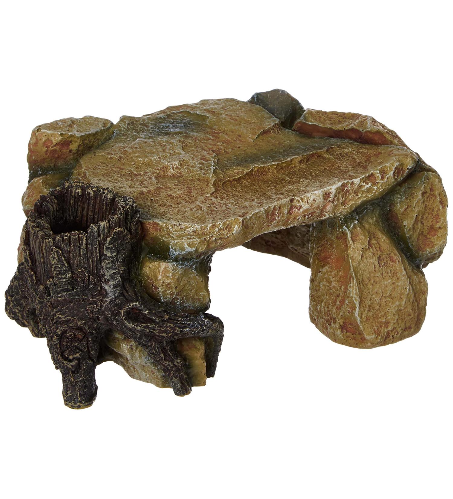 Trixie 8847 Rock Plateau with Tree Trunk - 25 cm | Natural Decor for Reptiles & Amphibians | International Shipping Available - Buy Online on SooperMarket.com