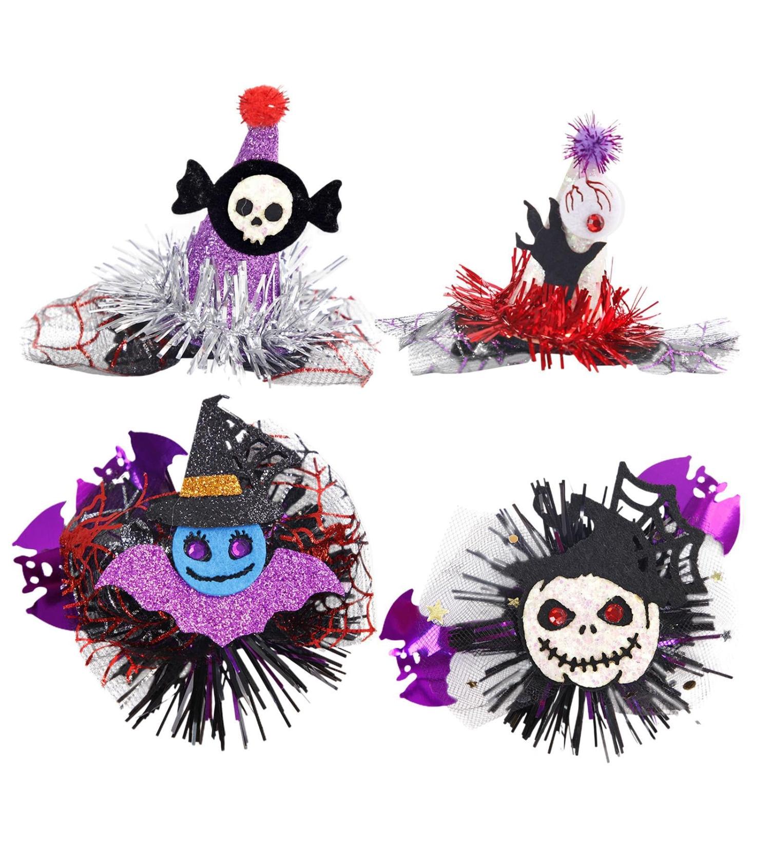 Holiday Horror Duckbill Clip Halloween Headdress Halloween Headdress Partys Decor | Halloween Clips Non-slip Holiday Black Glittery Hairpin For Adults Kids - Buy Online on SooperMarket.com