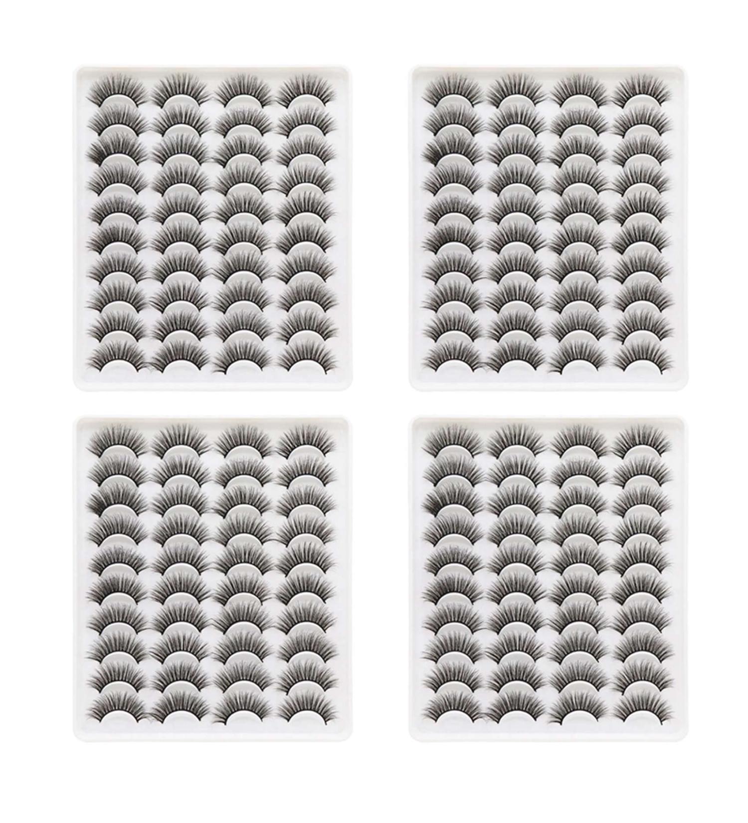 jklashfi 80 Pairs 3D Chemical Fiber Lashes Natural False Eyelashes Dramatic Volume Lashes Makeup Extension Eyelashes - Buy Online on SooperMarket.com