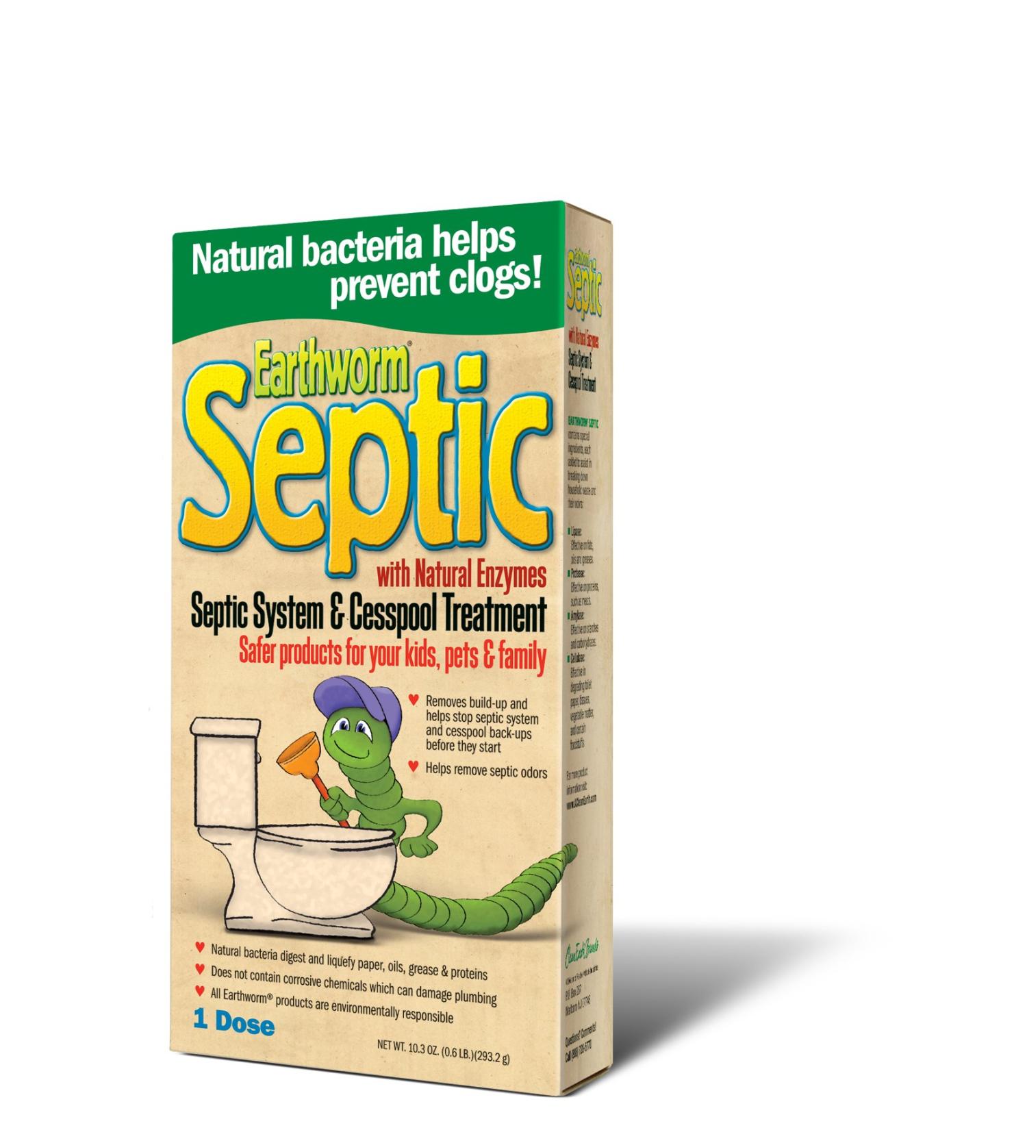 Earthworm Septic Tank System Treatment and Cesspool Treatment - Powder-Formula - Natural Enzymes Safer for Family Environmentally Responsible - 10.3 fl oz 10.3 Ounce