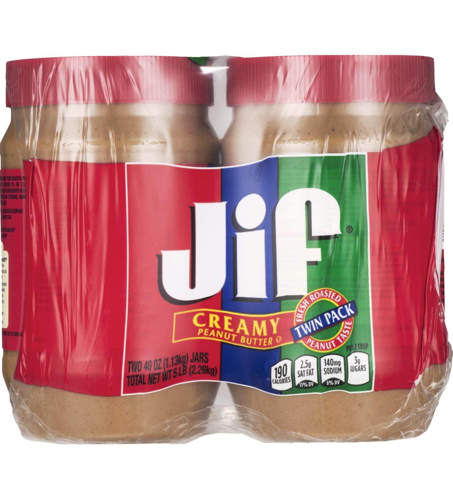 Jif Creamy Peanut Butter 40-Ounce (Pack of 2) - Buy Online on SooperMarket.com