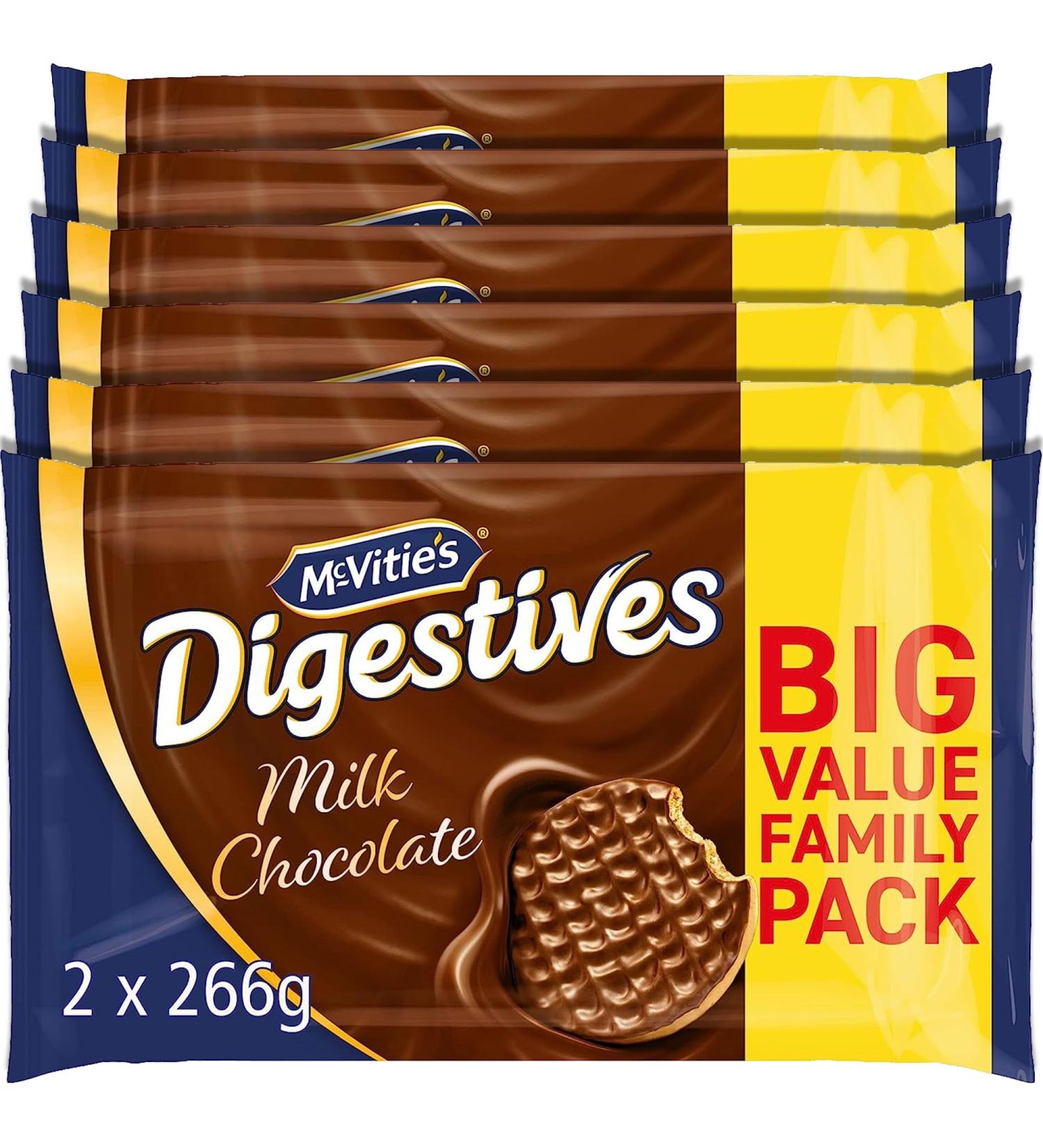 McVitie's Milk Chocolate Digestive Twin Pack 532 g (Pack of 6) Milk Chocolate Digestives 2 x 266g (Pack of 6) - Buy Online on SooperMarket.com