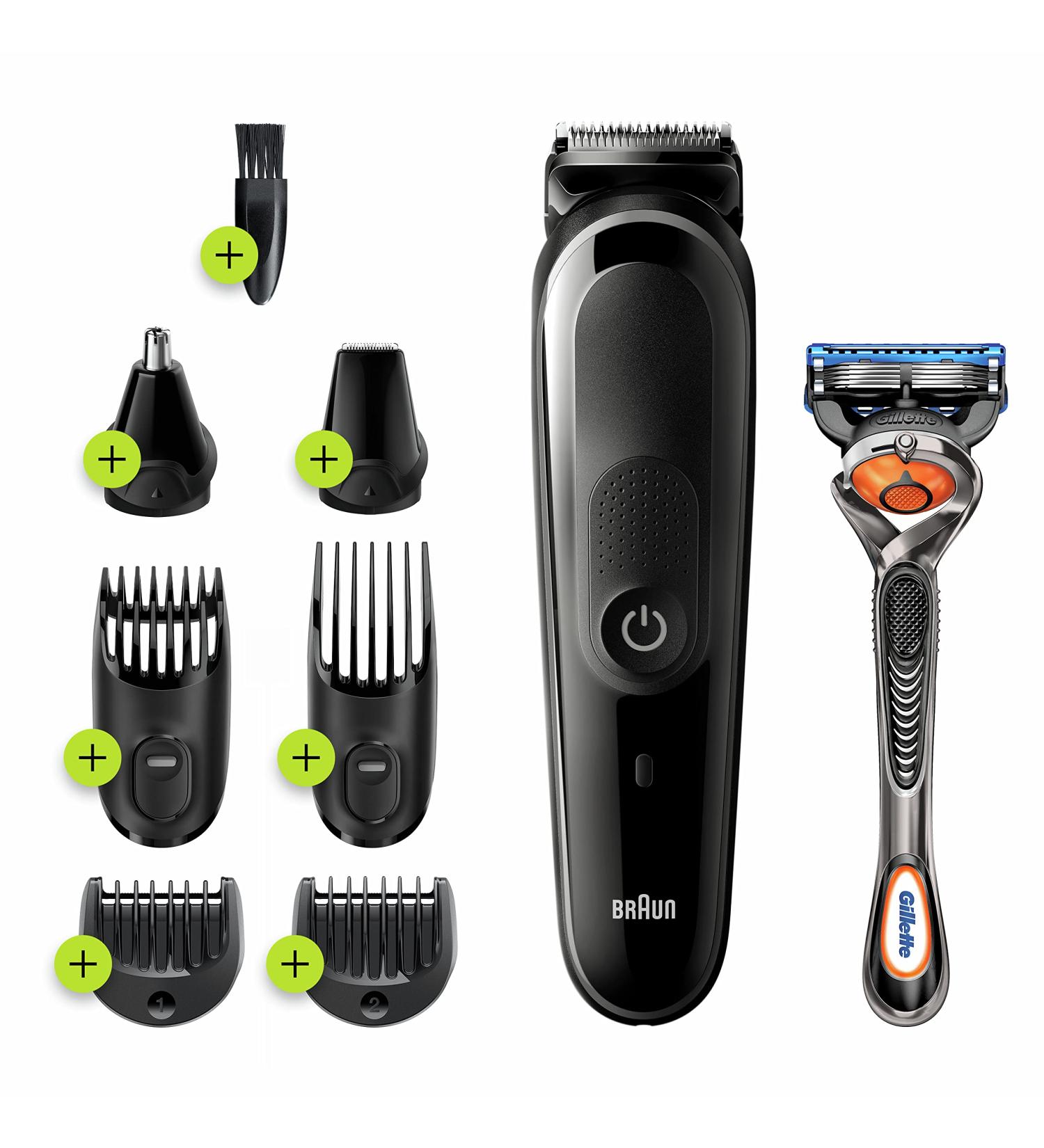 Braun 7-in-1 Men's Hair Clippers & Grooming Kit with Gillette Razor - Blue (9 Piece Set) - Buy Online on SooperMarket.com