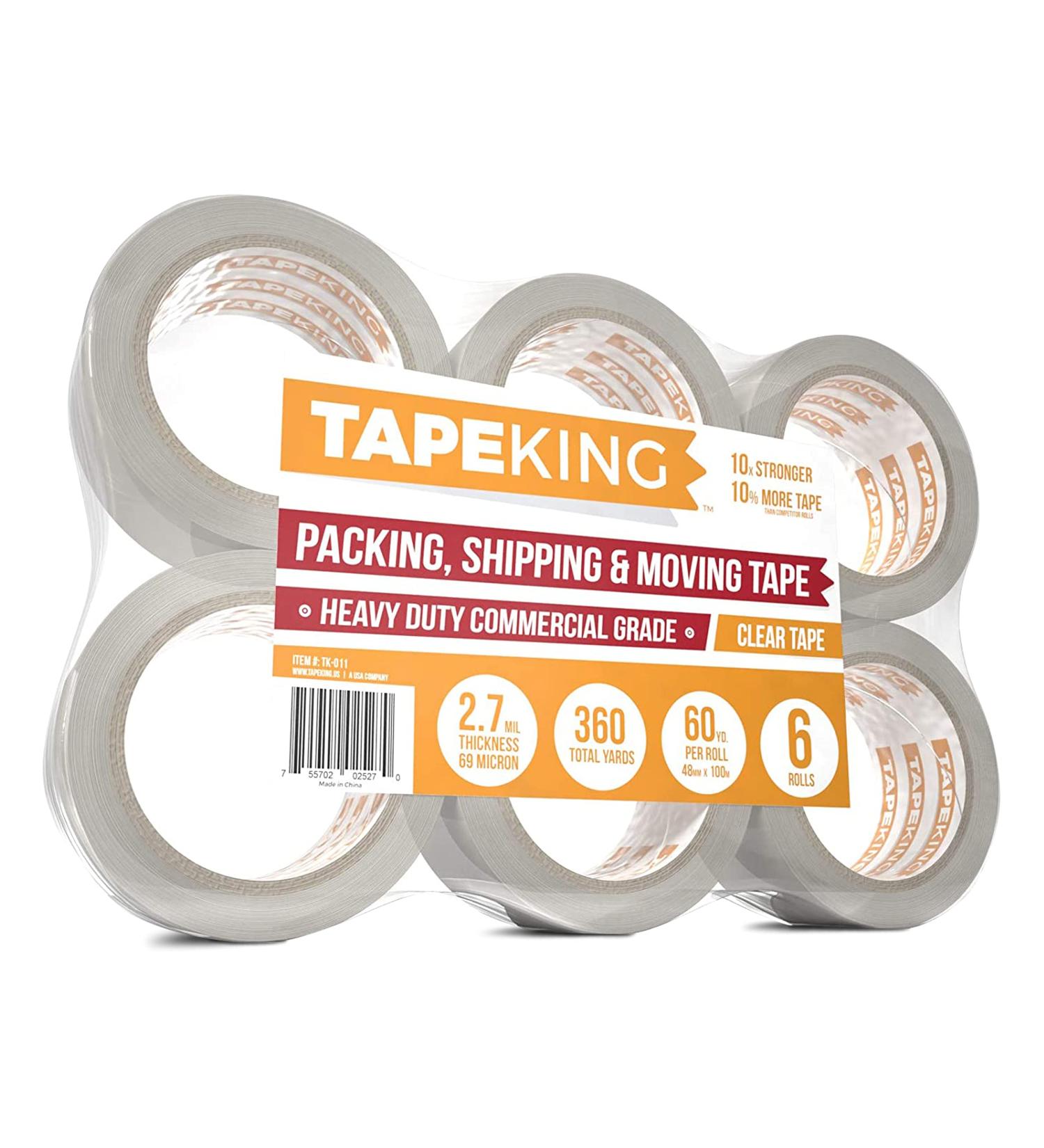 Tape King Clear Packing Tape - 60 Yards Per Roll (6 Refill Rolls) - 2 Inch Wide Stronger 2.7mil  Heavy Duty Sealing Adhesive Industrial Depot Tapes for Moving Packaging Shipping  Office & Storage 6 Rolls / 2" Wide 6 - Buy Online on SooperMarket.com