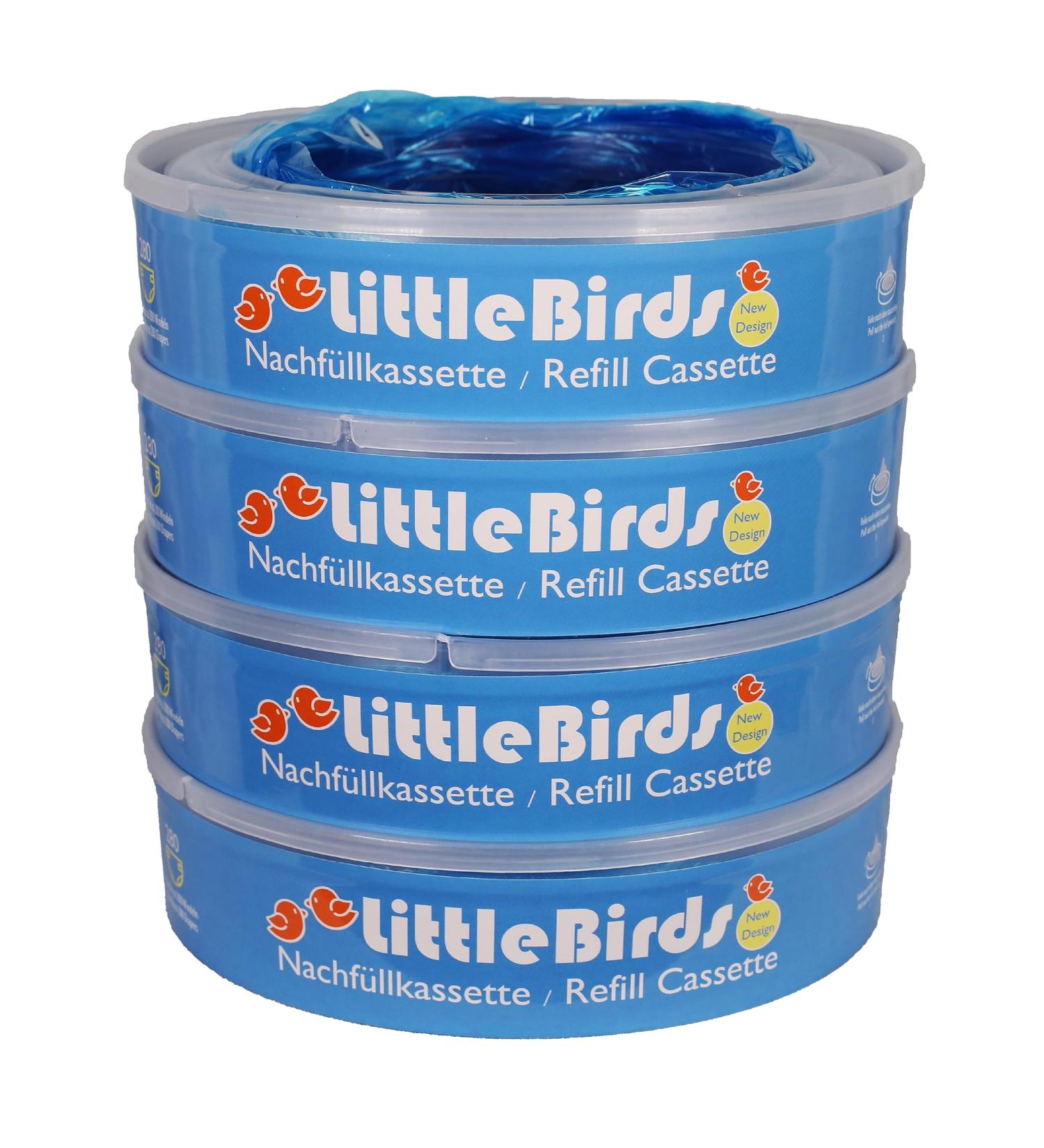 Buy Little Birds 4x Refill Cassettes for Angelcare Windeiler & Litter Licorn II - Up to 320 Diapers - 7-Layer Odor Protection - Buy Online on SooperMarket.com