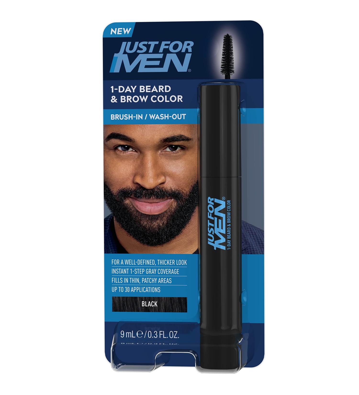 Just for Men 1-Day Beard & Brow Color - Temporary Black Color for Fuller Look | Up to 30 Applications - Buy Online on SooperMarket.com