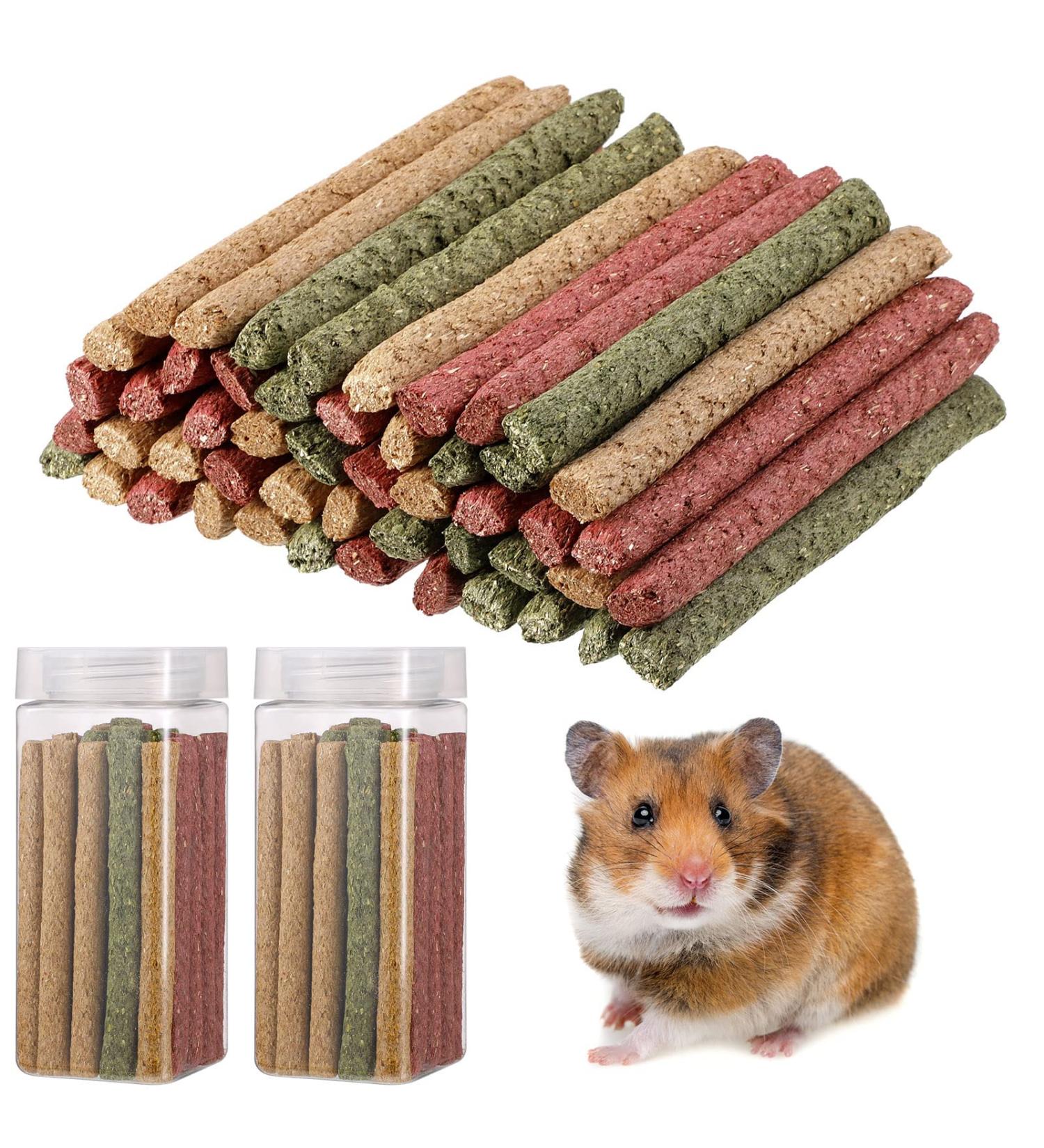 Buy Metagio 50-Piece Timothy Hay Sticks for Rabbits | Chew Toys for Guinea Pigs Hamsters & Chinchillas | 3 Delicious Flavors - International Shipping Available - Buy Online on SooperMarket.com