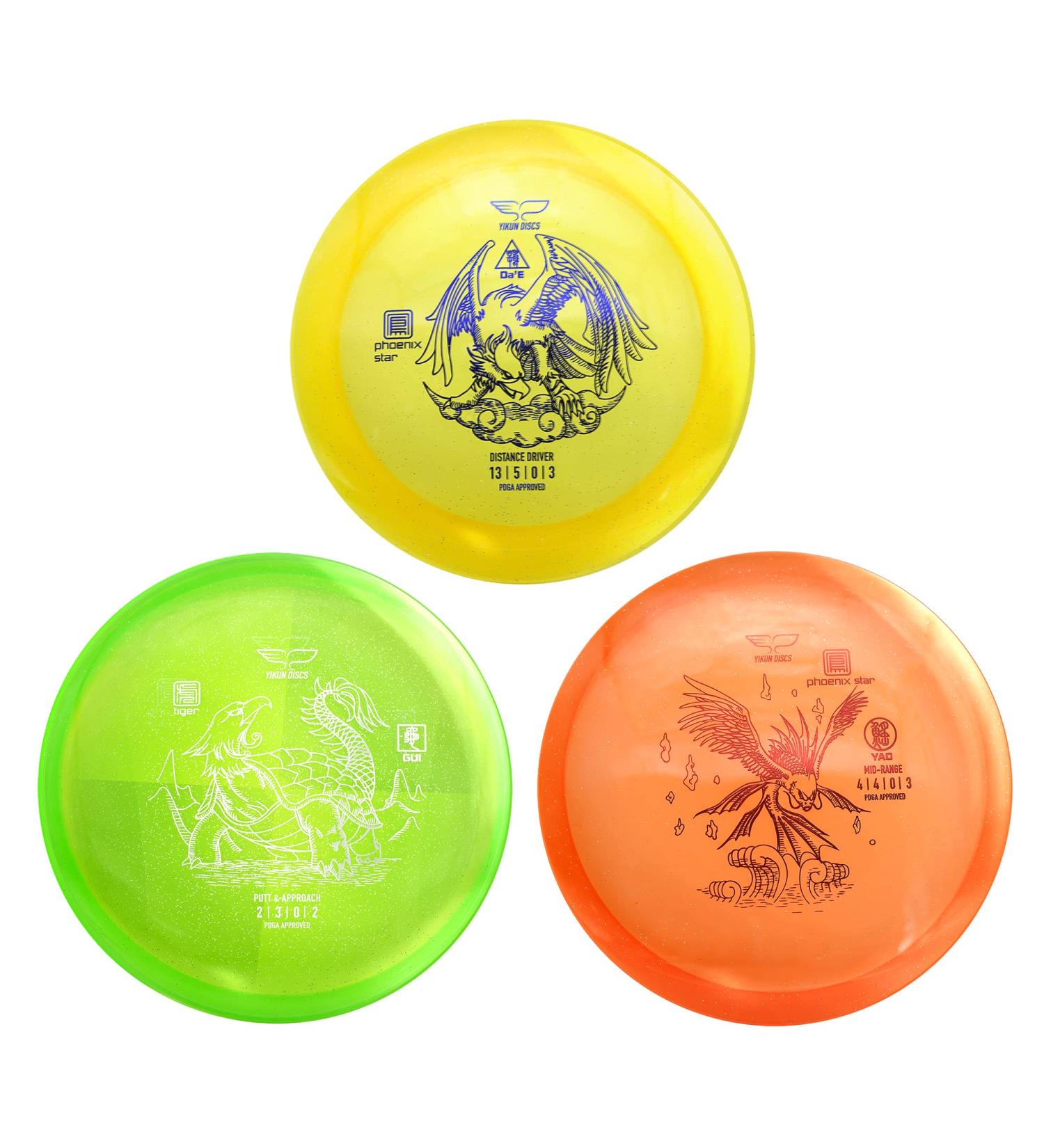 Yikun Professional Disc Golf Set | 3-in-1 Driver, Mid-Range, Putter | PDGA & WFDF Certified | 165-176g | Superior Wind Resistance - Buy Online on SooperMarket.com
