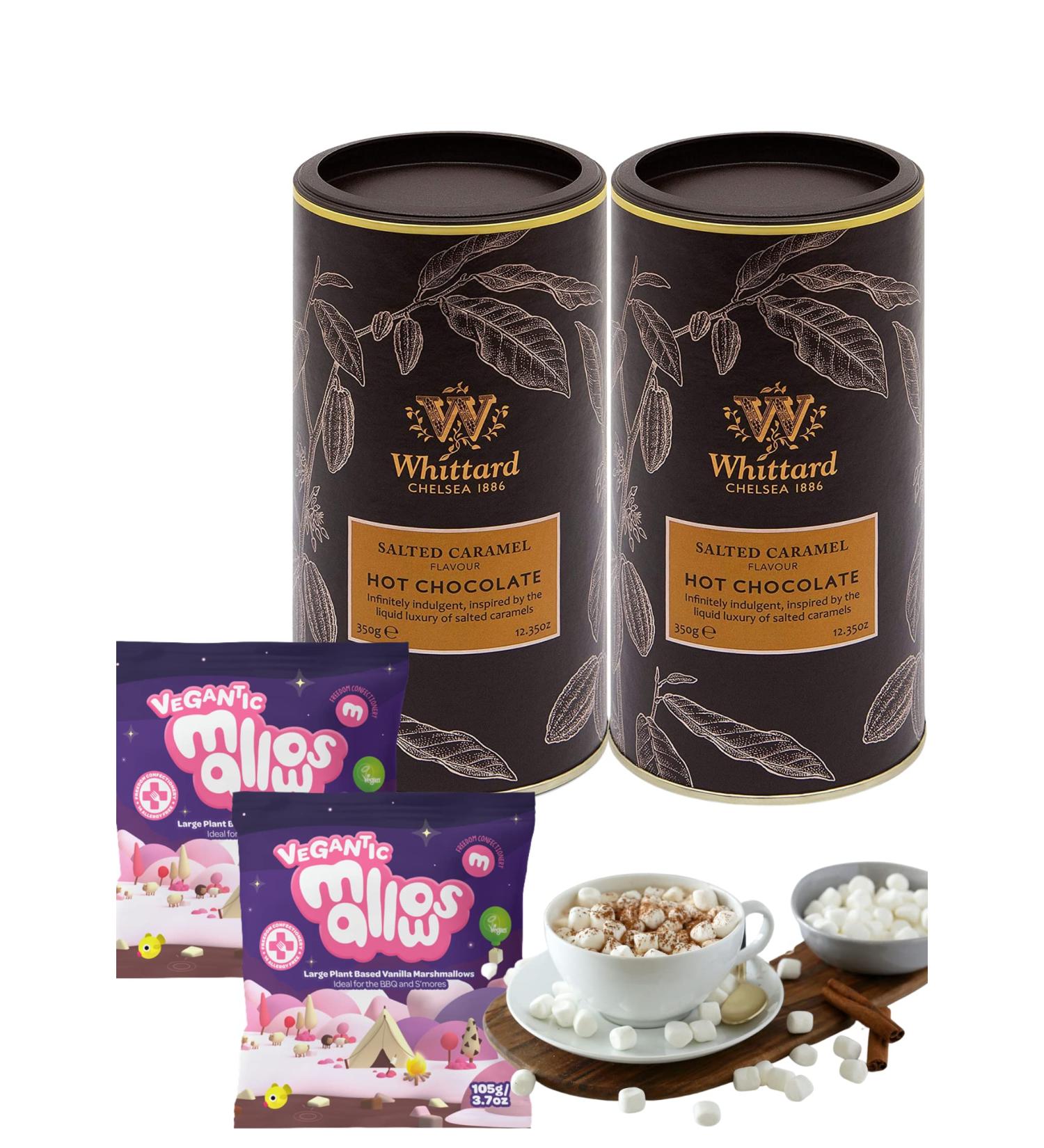 Whittards Hot Chocolate Salted Caramel Cocoa Powder With 2Pack Vegantic Marshmallow Suitable For Vegan - Buy Online on SooperMarket.com