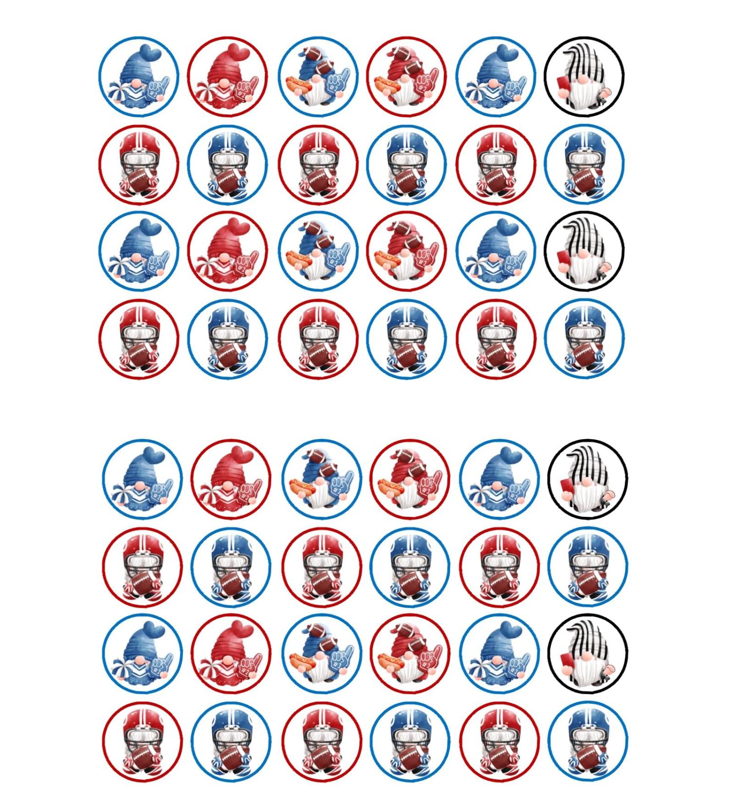 48 American Football Gnomes Cupcake Toppers Mini Edible Premium Thickness Football Theme Wafer Rice Paper Cupcake Toppers/Decorations - Buy Online on SooperMarket.com