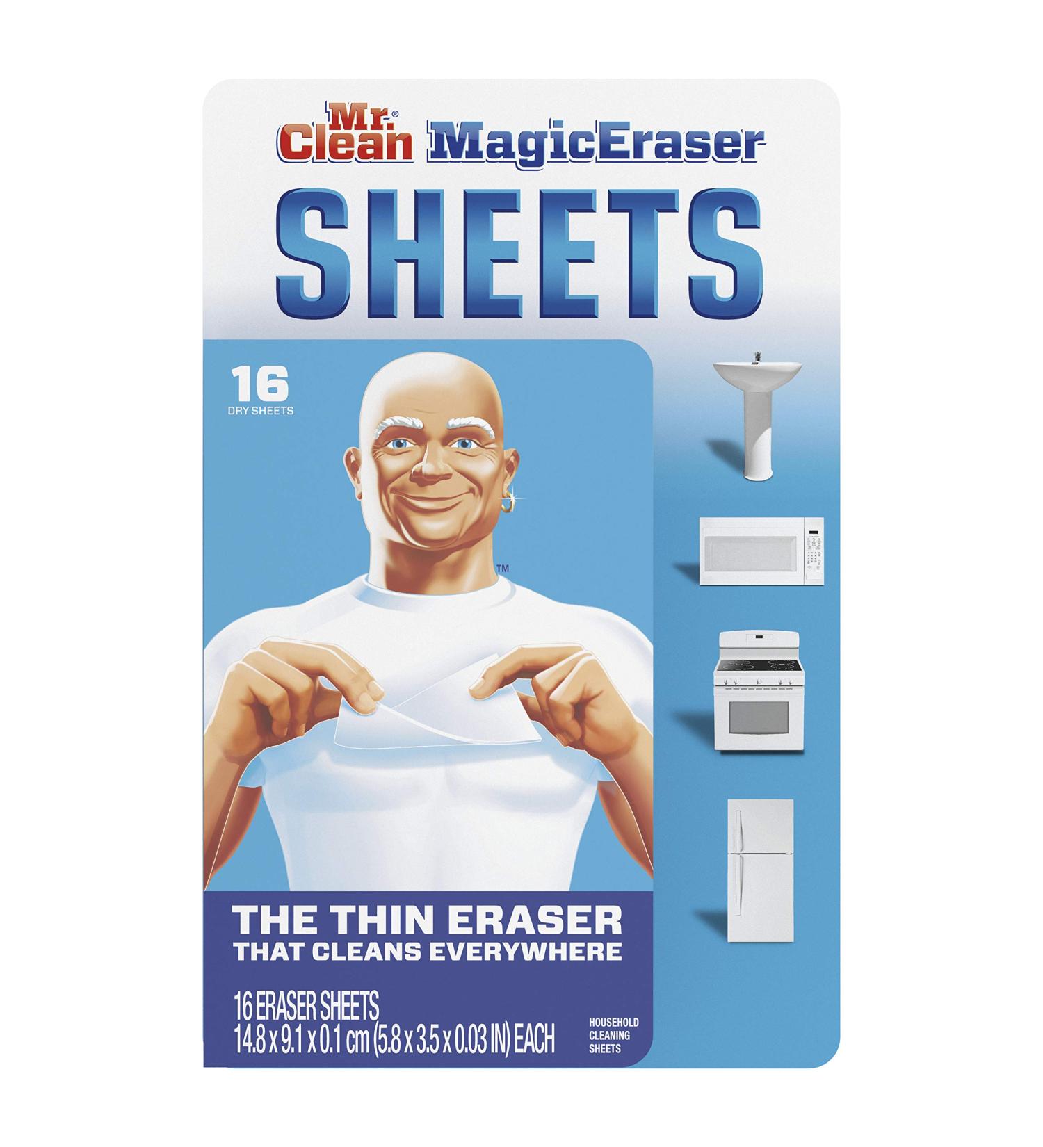 Mr. Clean Magic Eraser Cleaning Sheets - 16 Count | Thin, Flexible & Disposable Power Sheets - Buy Online on SooperMarket.com