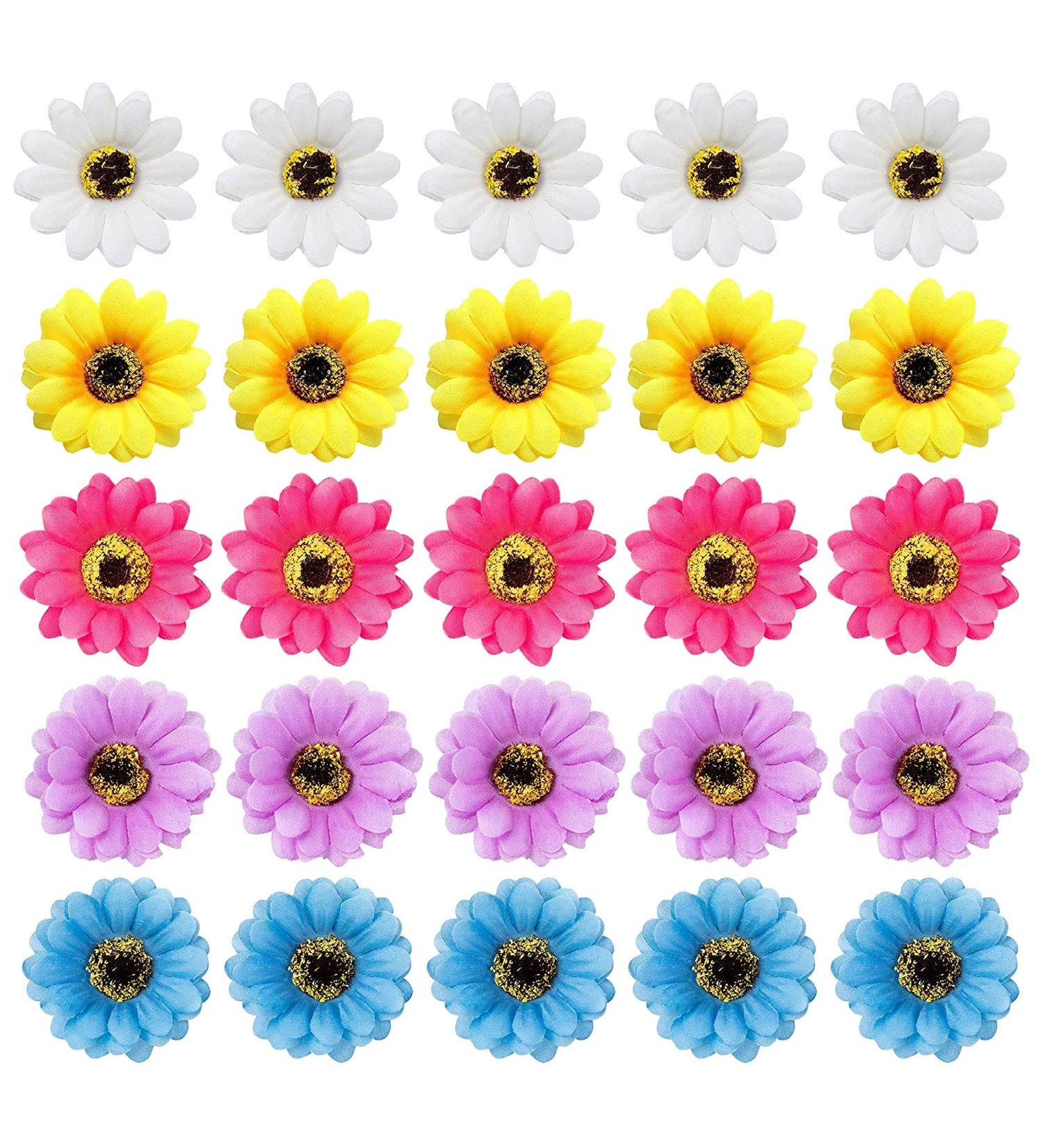 inSowni 25 Pack Hawaiian Wedding Sunflower Daisy Alligator Hair Clips for Women and Girls - Buy Online on SooperMarket.com