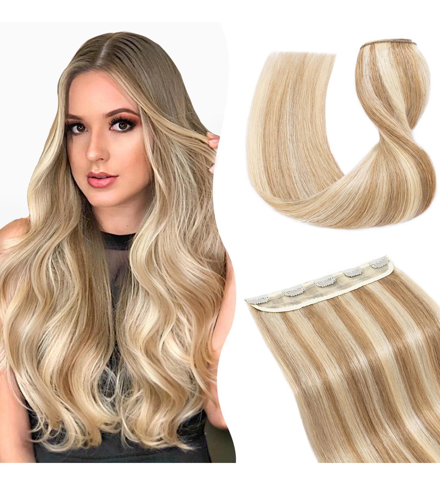 TESS Real Hair Extensions Clip in One Pieces 12 inch Straight Human Hair Extensions with U-shape 6-teeth Snap Clip 12/613 Golden Brown Mixed Bleach Blonde 12 Inch #12P613 Golden Brown & Bleach Blonde - Buy Online on SooperMarket.com