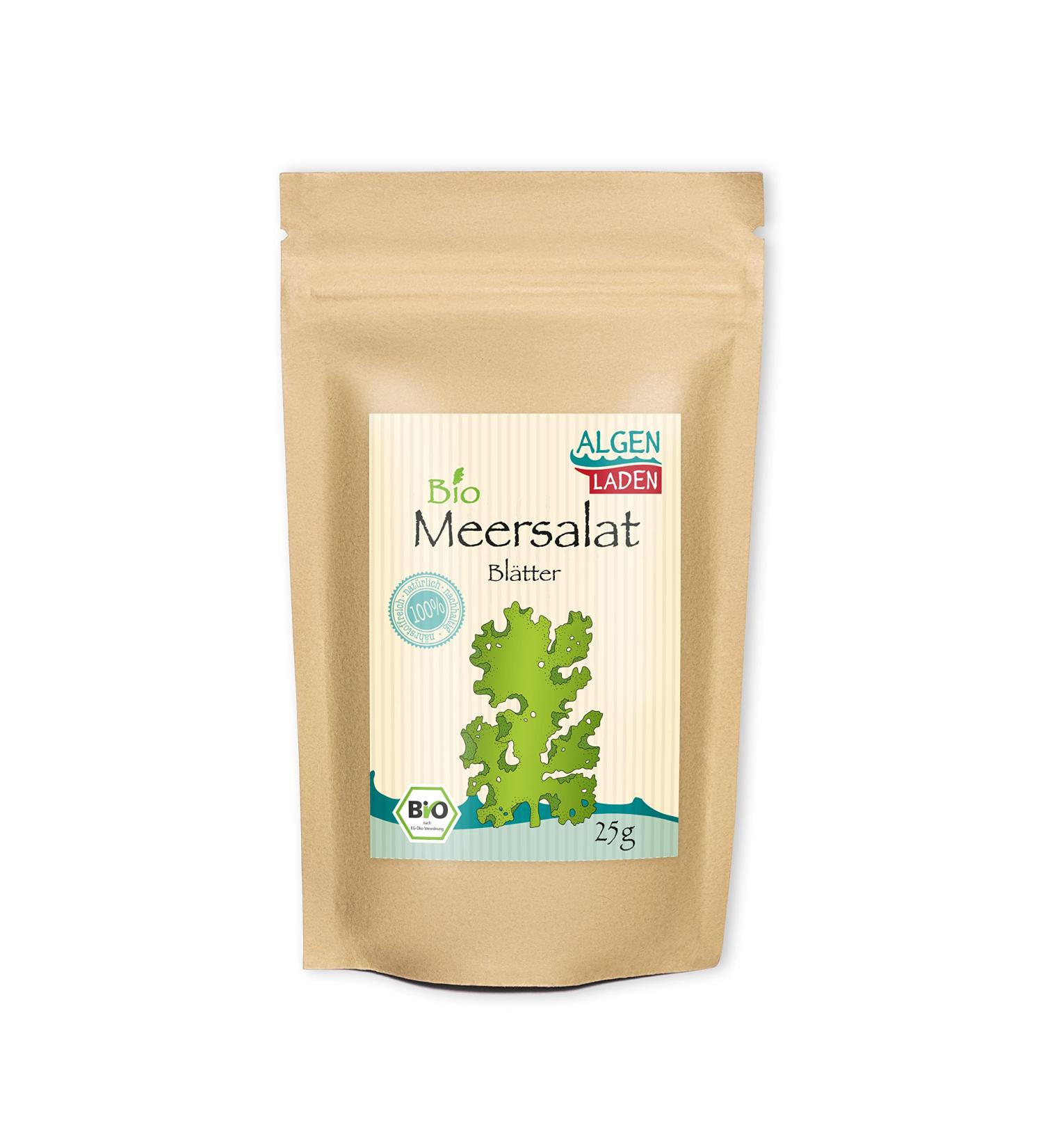 ALGENLADEN Organic Sea Lettuce Leaves 25g - Premium Raw Vegan Green Algae from the Atlantic | Healthy Superfood - Buy Online on SooperMarket.com
