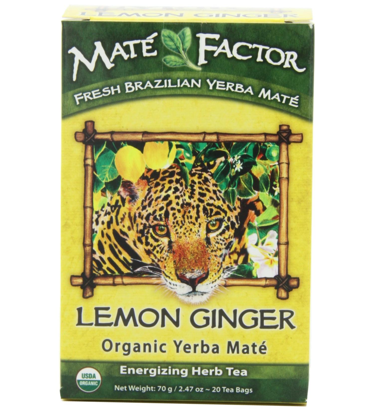 Mate Factor Yerba Mate Tea - Energizing Lemon Ginger - 20 Bags x 3 Pack - Buy Online on SooperMarket.com