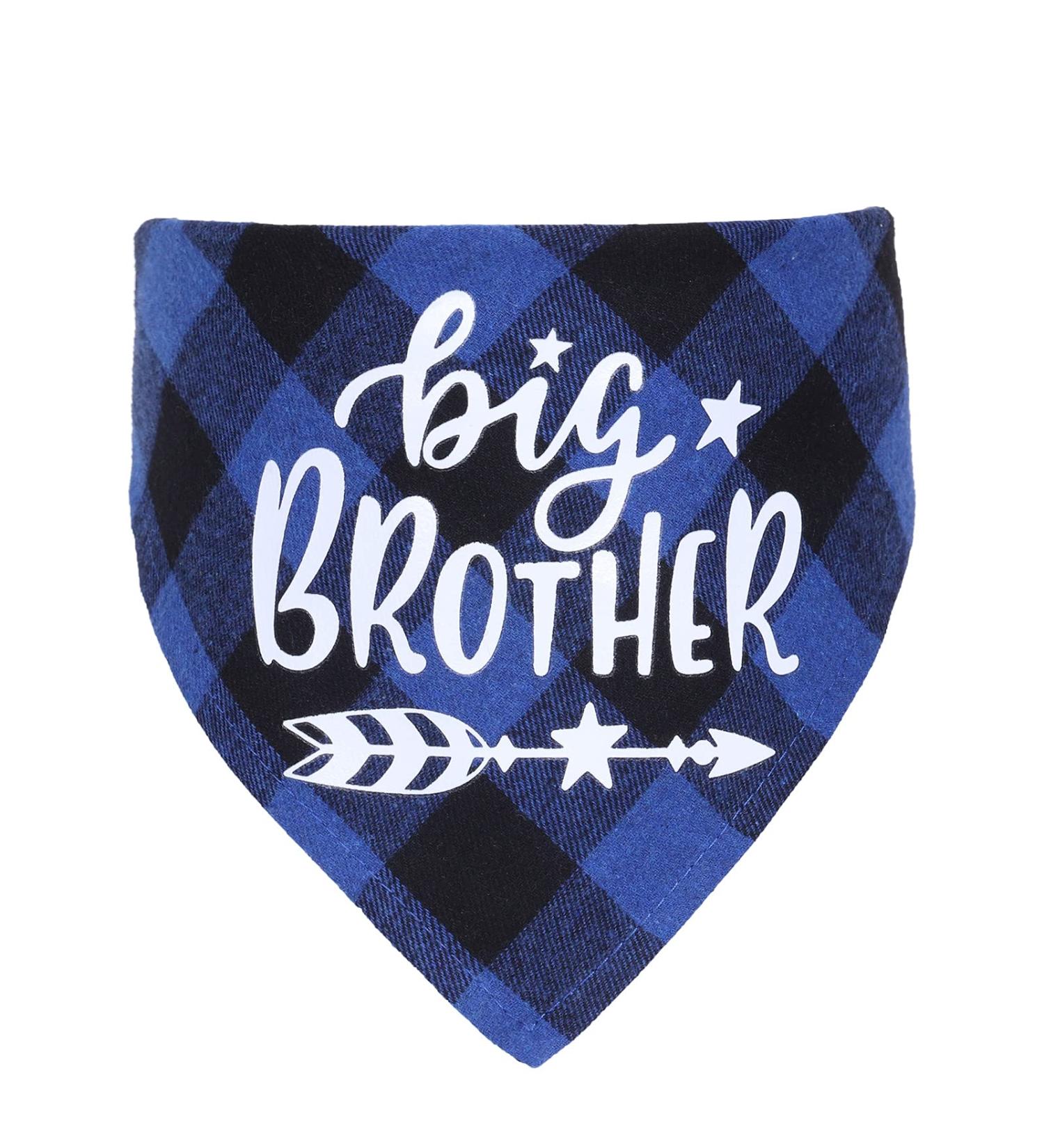 Plaid Dog Bandana Scarf Big Sister Brother Dog Bandana Buffalo Plaid Triangle Dog Scarf Reversible Plaid Triangle for Small Medium Dogs Pets (blue) - Buy Online on SooperMarket.com